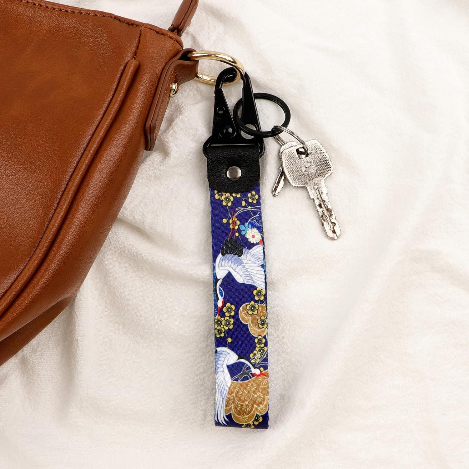 Llavero de muñeca Grúa con cinta corta 19.05 cm para llaves