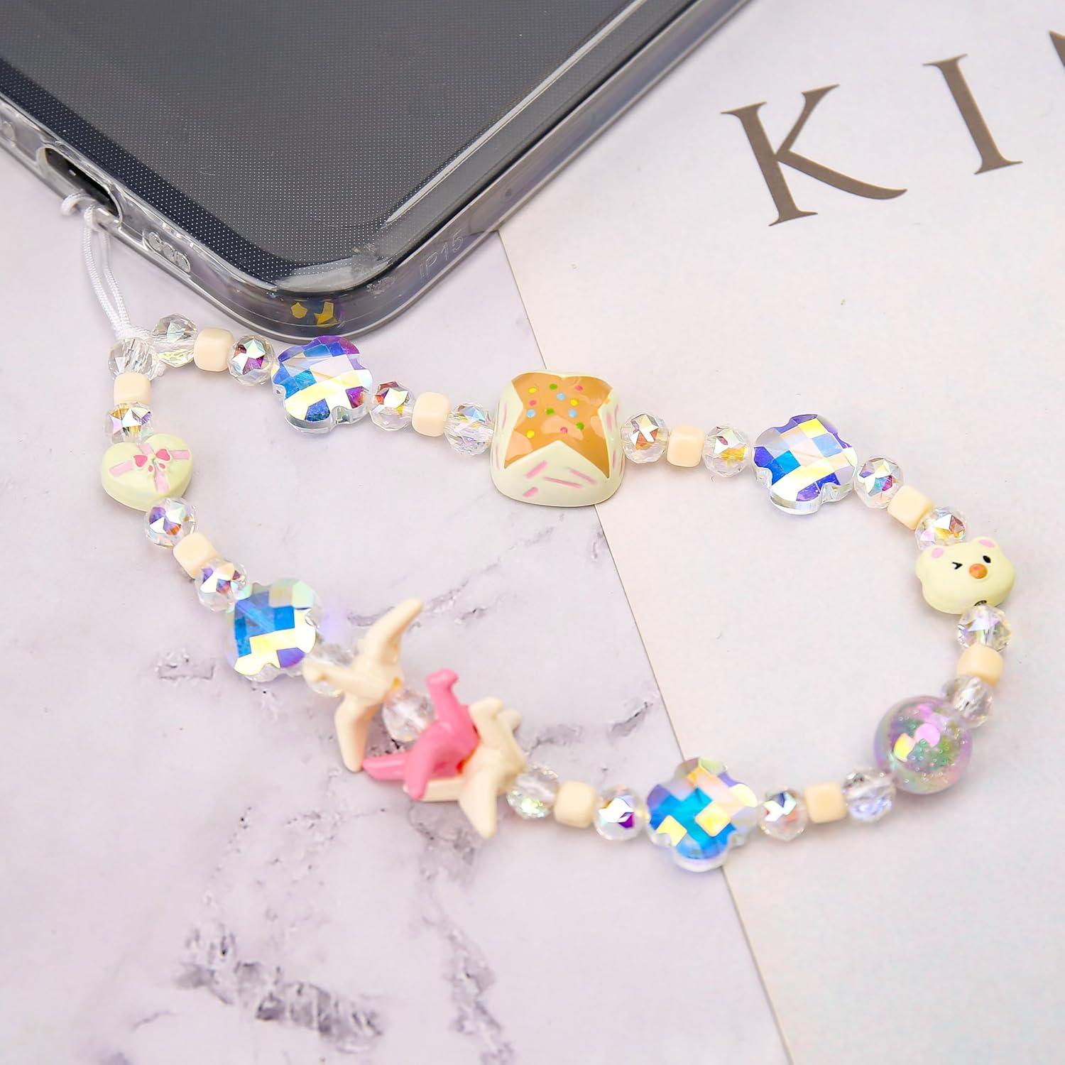 Lanyard de Teléfono BONNY BOXX con Perlas de Cristal - Grulla