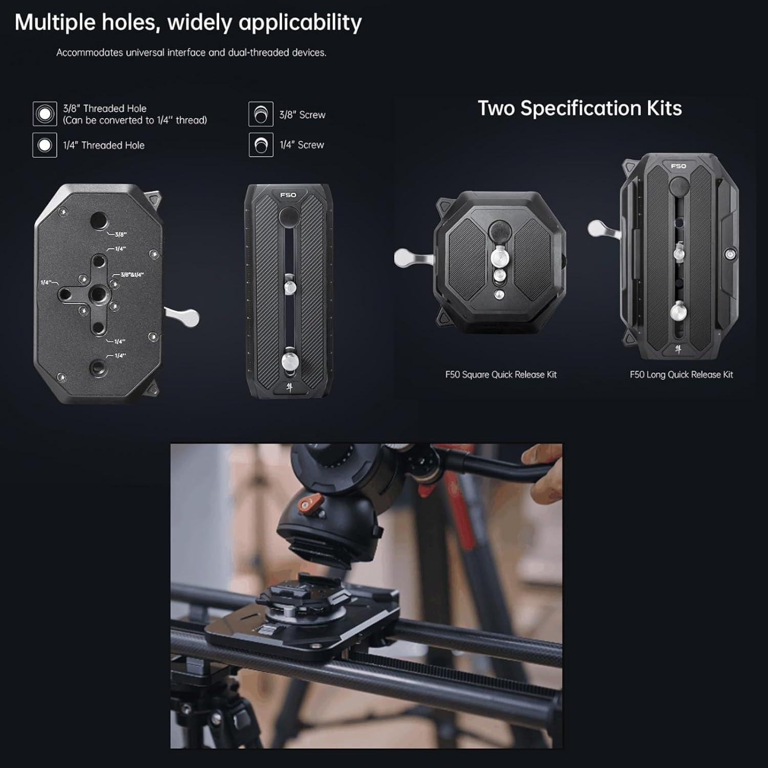 Kit Liberación Rápida F50 FALCAM para Cámara de Cine 50kg