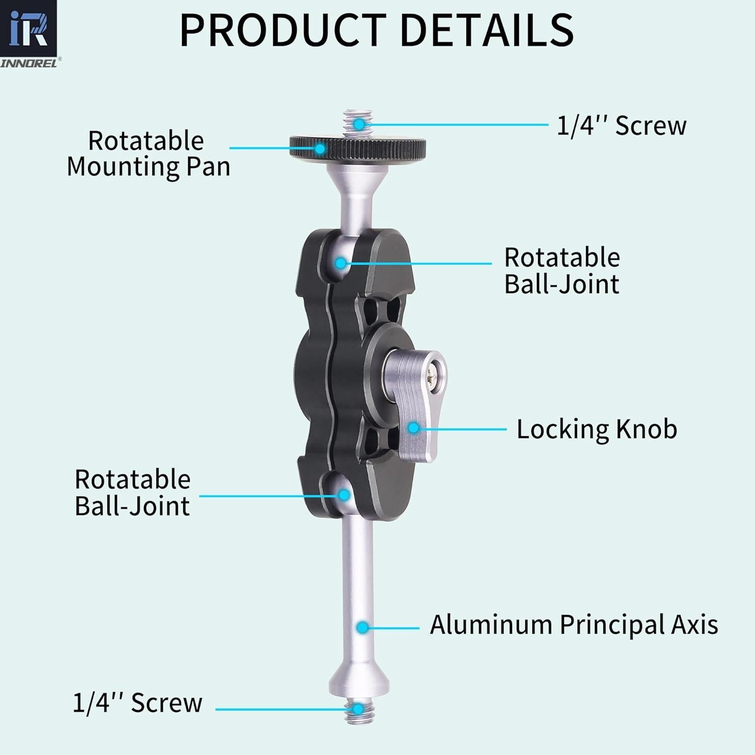 Brazo Mágico INNOREL M1 Ajustable Aluminio 3kg para Trípode
