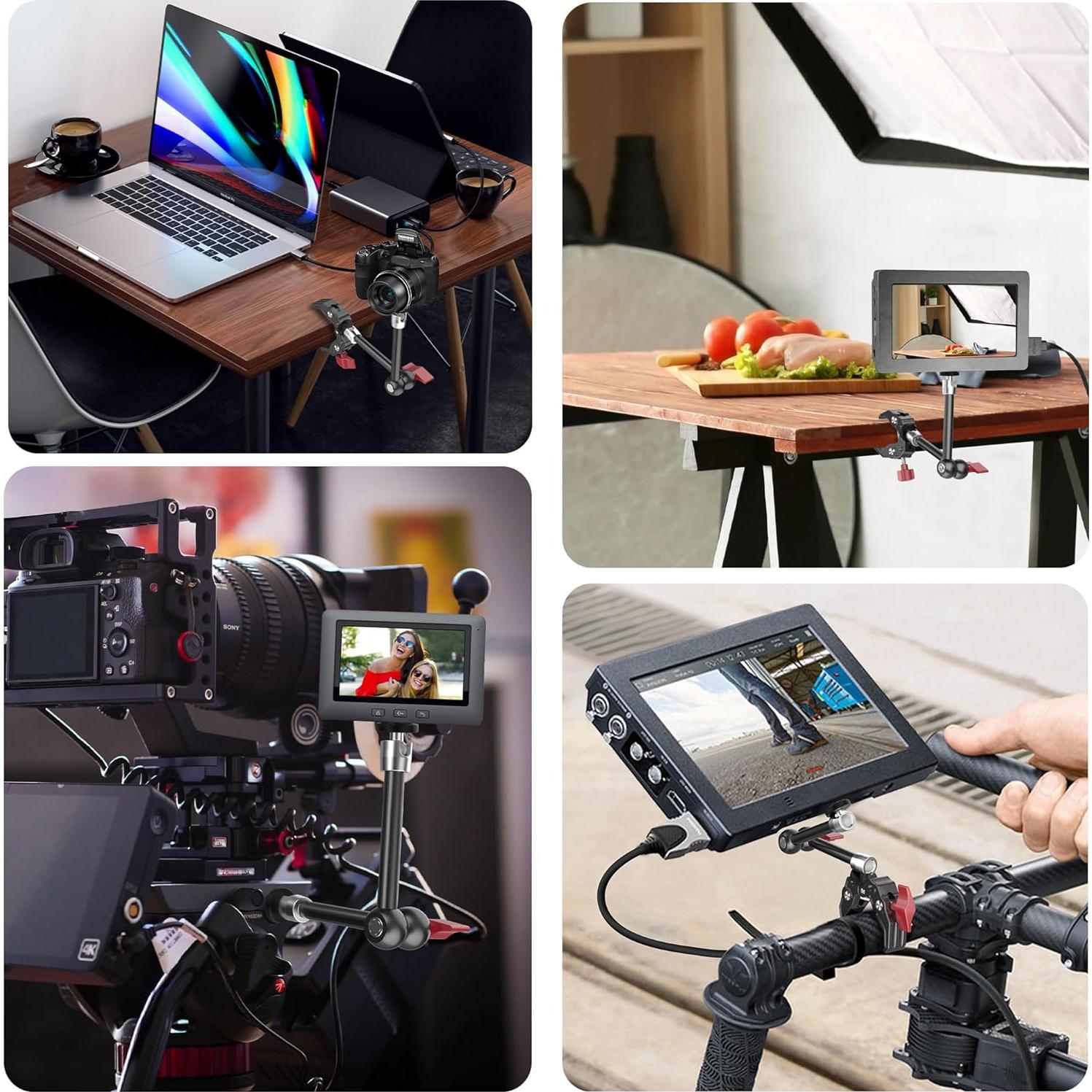 Soporte de cámara Taisioner con brazo mágico 24.5cm y abrazadera