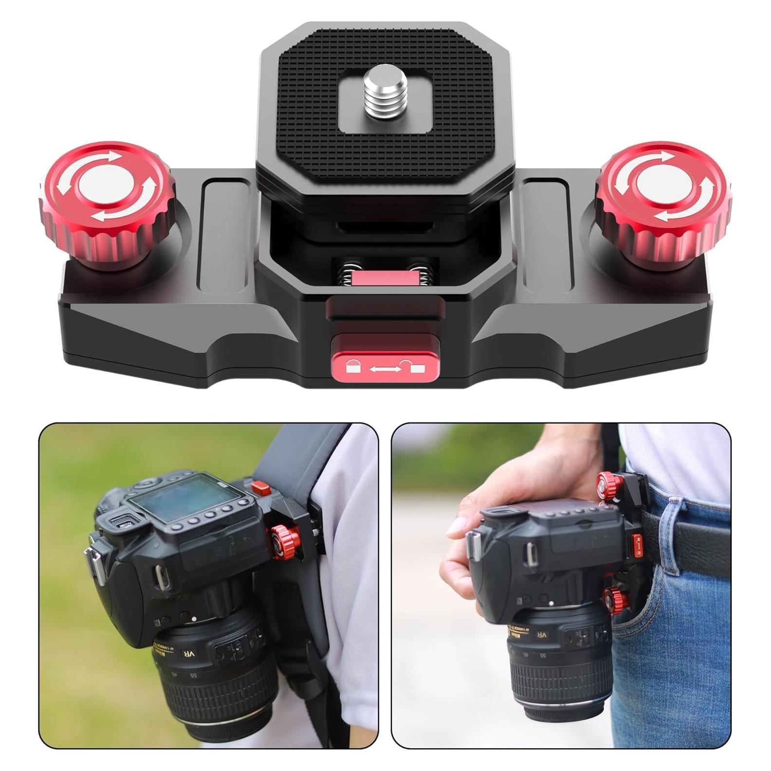 Clip de cámara Taisioner con liberación rápida para DSLR