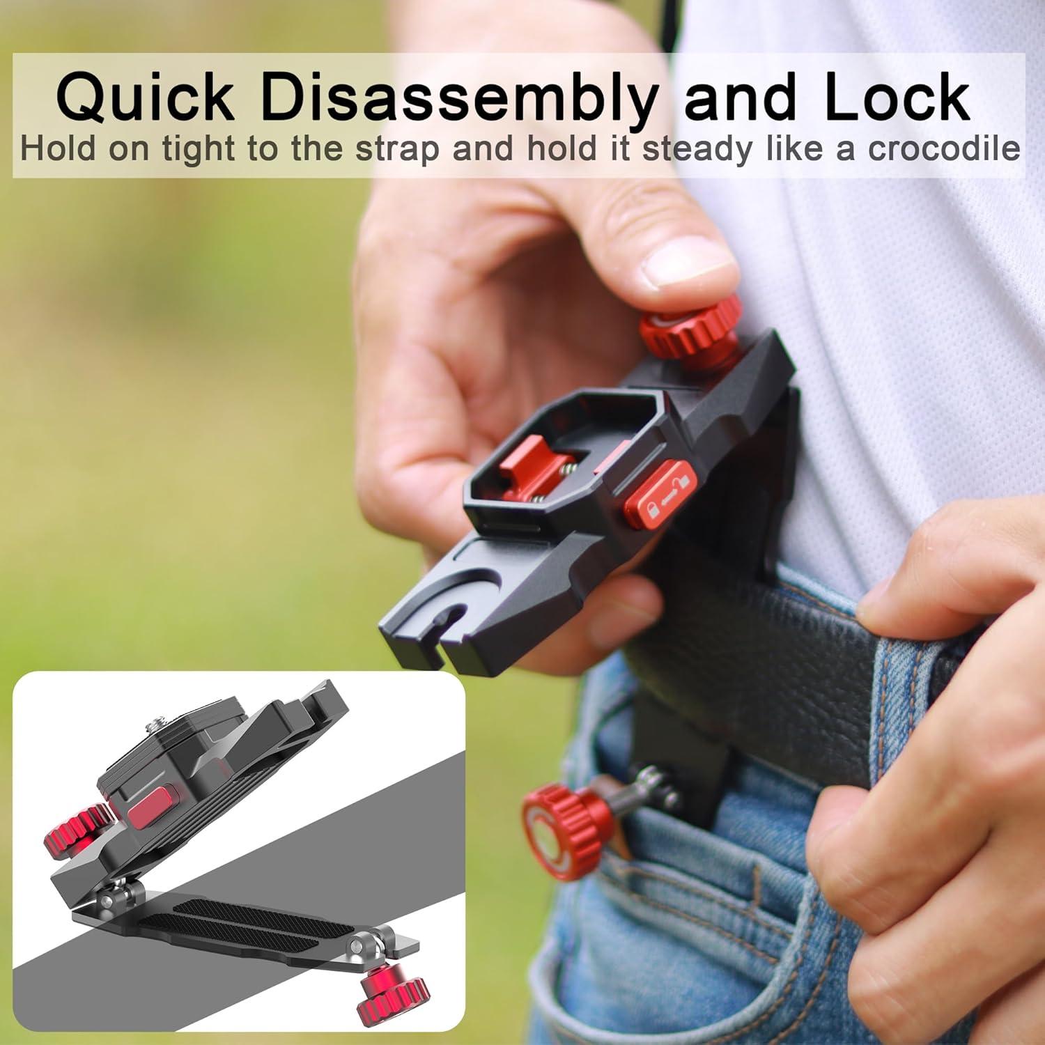 Clip de cámara Taisioner con liberación rápida para DSLR