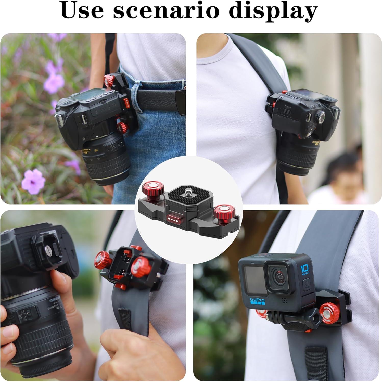 Clip de cámara Taisioner con liberación rápida para DSLR