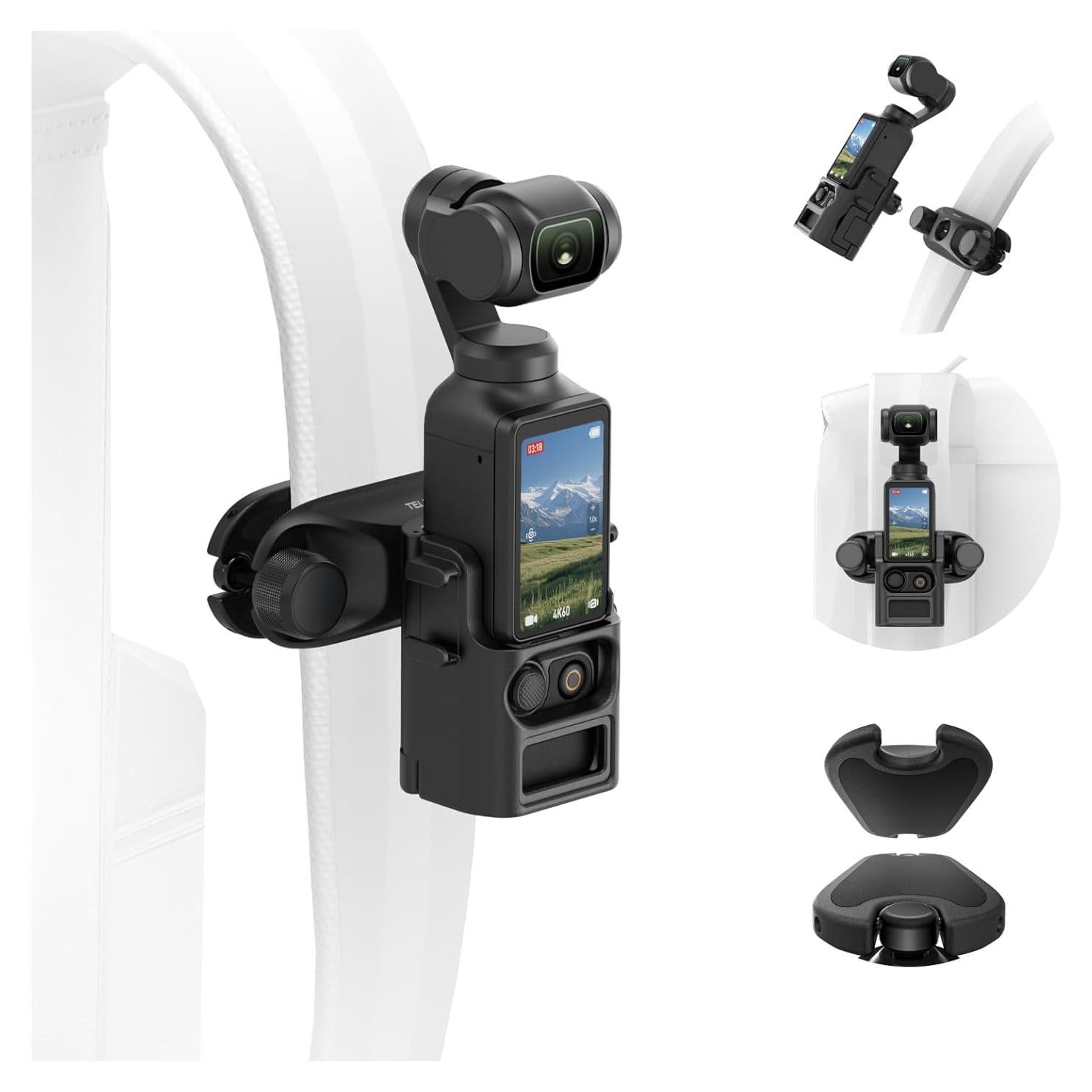 Soporte Clip para Mochila TELESIN DJI Osmo Pocket 3 Antideslizante