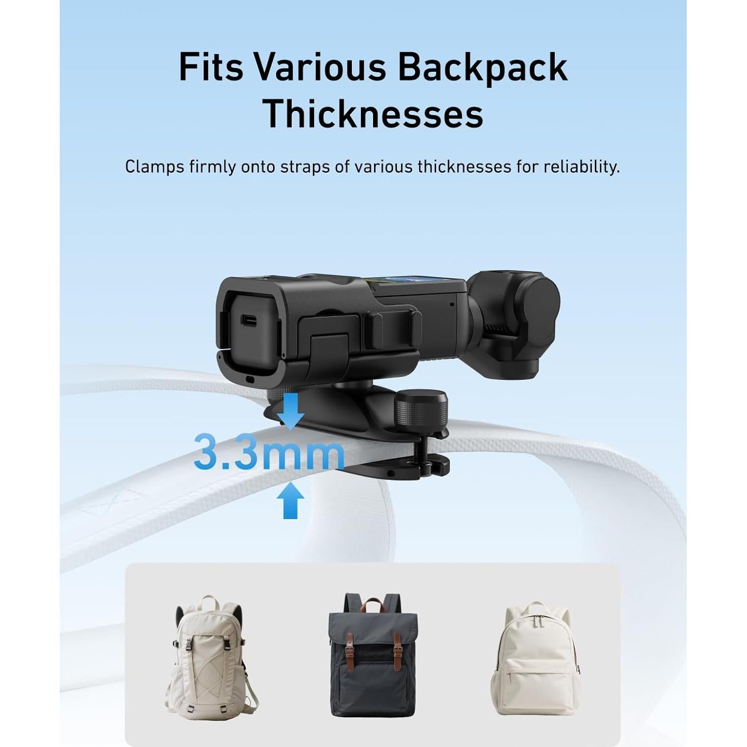 Soporte Clip para Mochila TELESIN DJI Osmo Pocket 3 Antideslizante