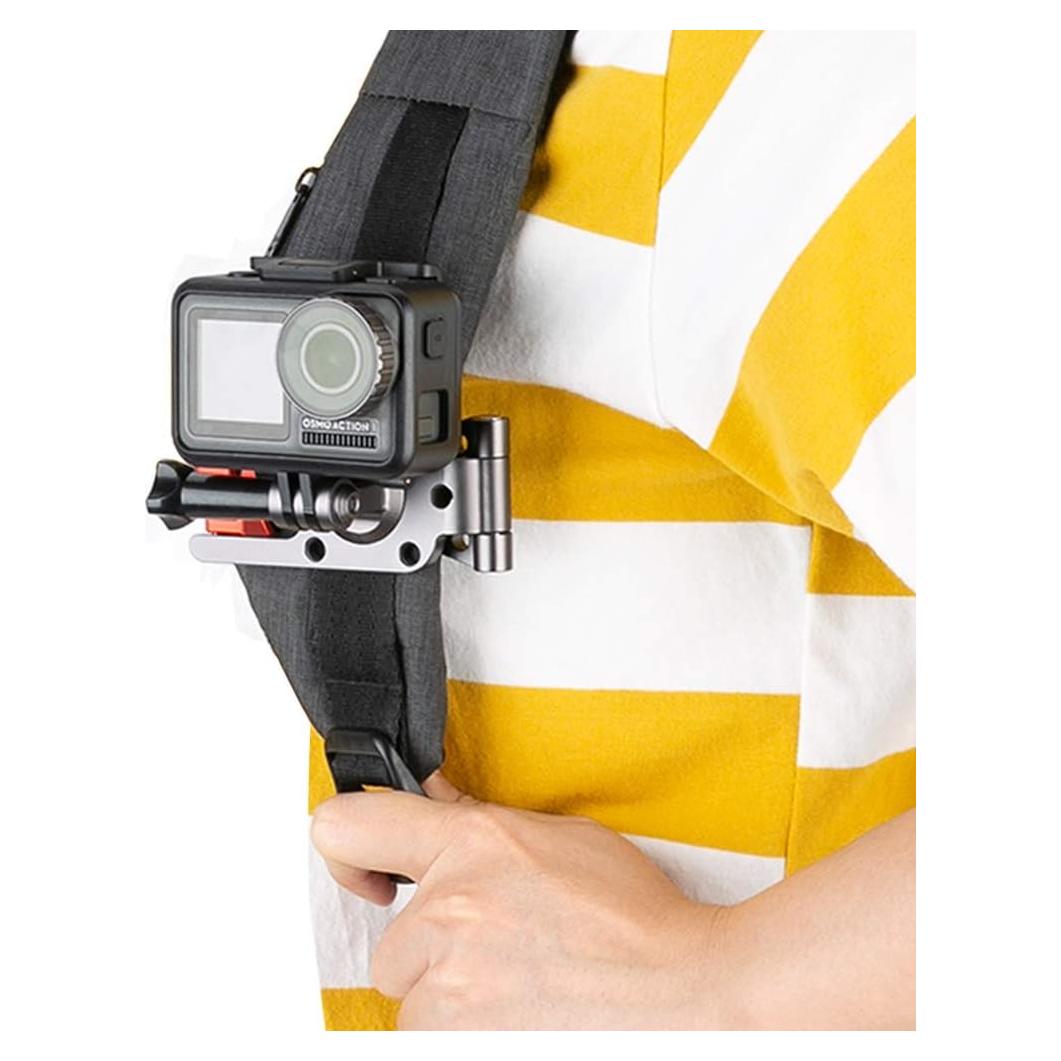 Soporte de Mochila NICEYRIG para GoPro HERO 11/10/9/8/7/6 y DJI Osmo Action - Aluminio Premium