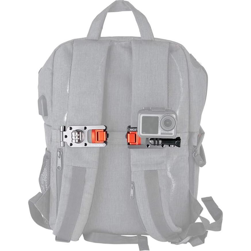 Soporte de Mochila NICEYRIG para GoPro HERO 11/10/9/8/7/6 y DJI Osmo Action - Aluminio Premium