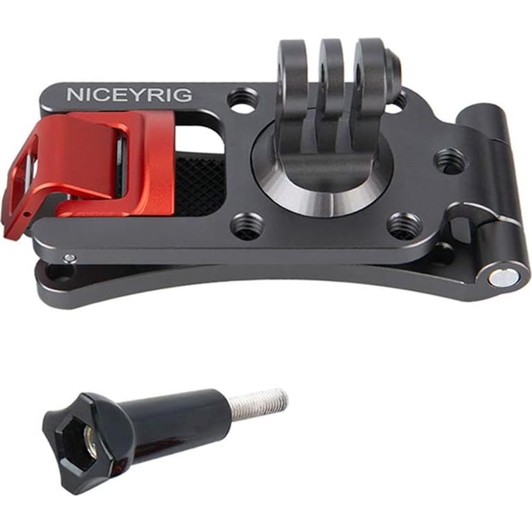 Soporte de Mochila NICEYRIG para GoPro HERO 11/10/9/8/7/6 y DJI Osmo Action - Aluminio Premium