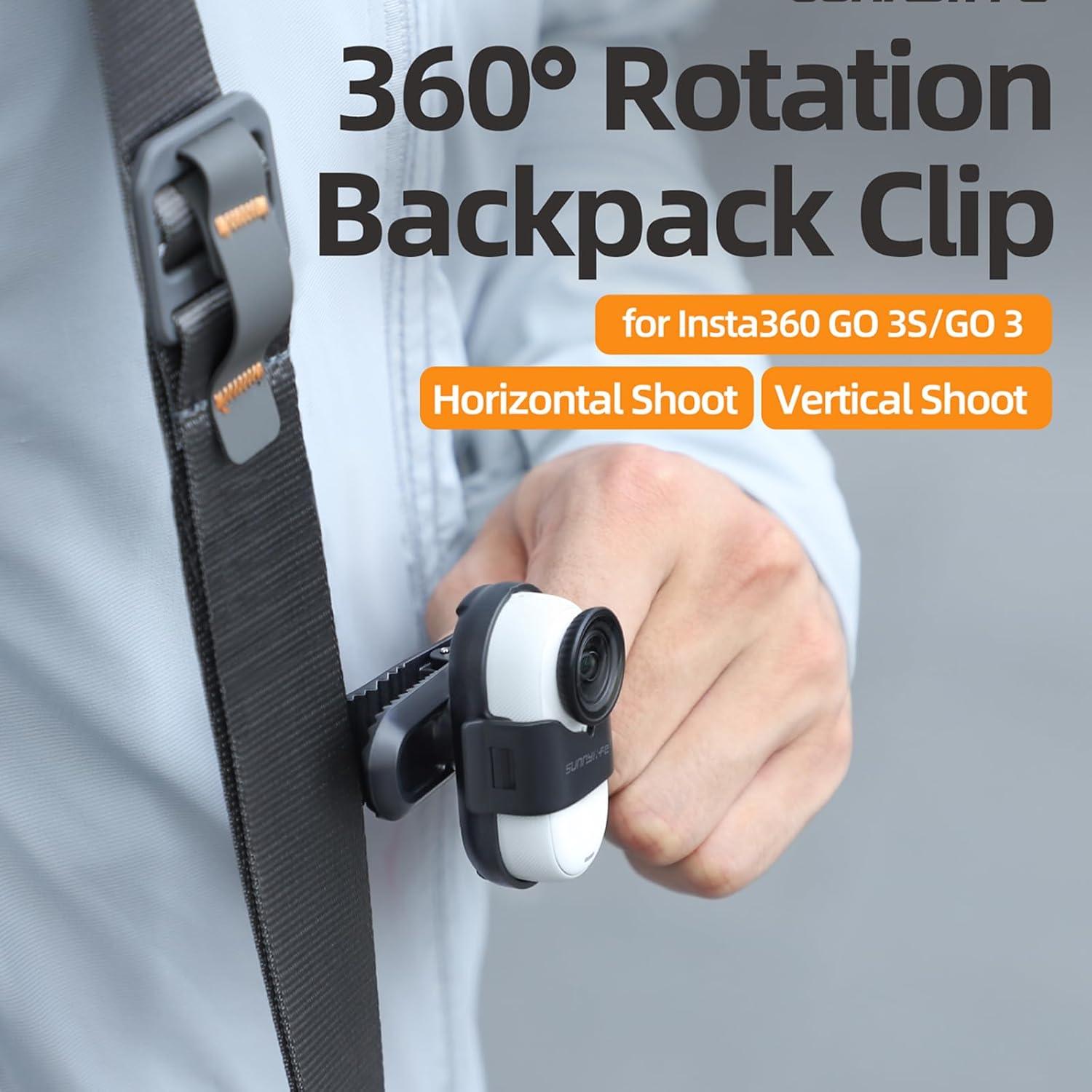 Clip de Mochila Sinyutia para Cámara Insta 360 Go 3s - Rotación 360°