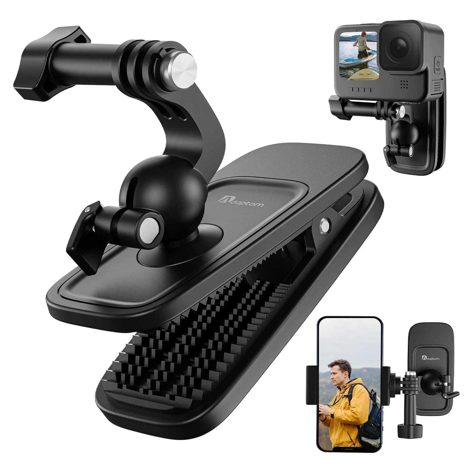 Clip de Mochila Giratorio 360° Adaptom para Teléfono y GoPro