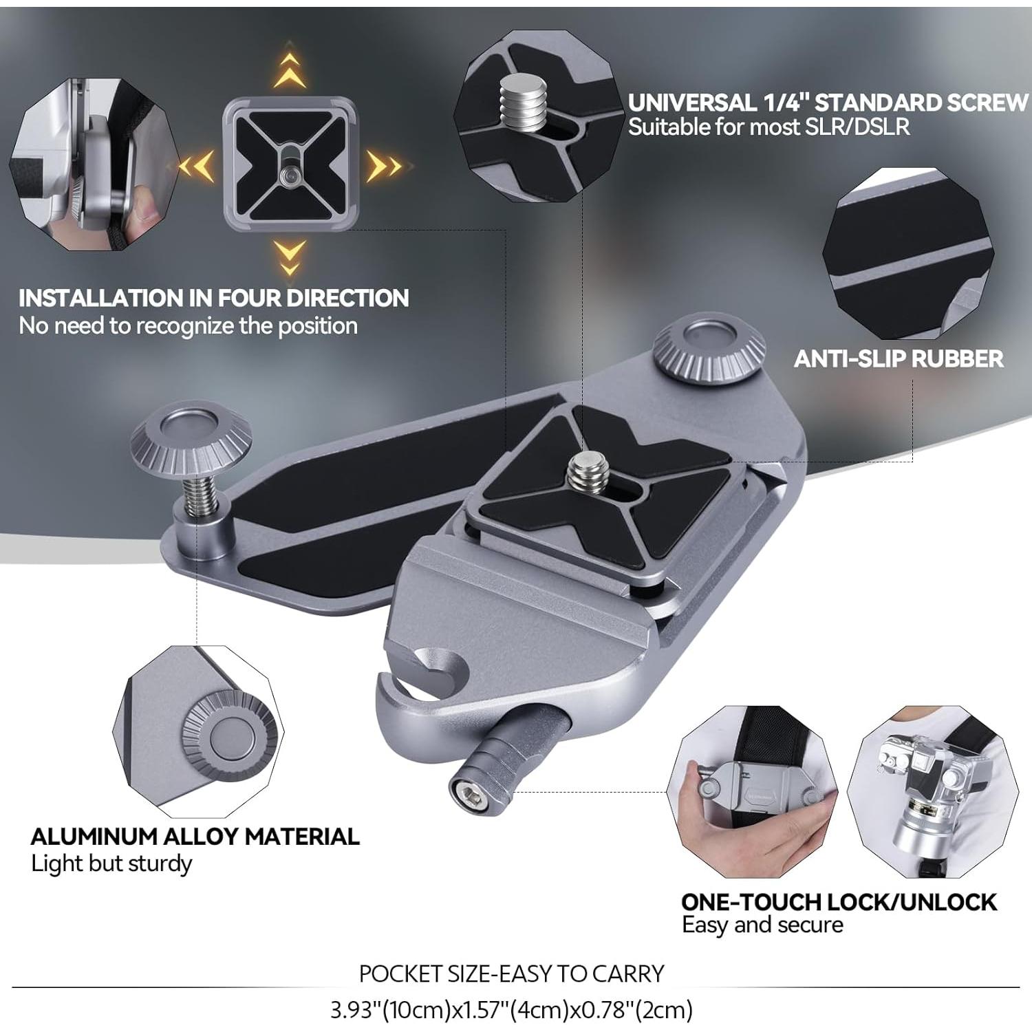 Clip de cámara para mochila Bebaimis B1 con liberación rápida