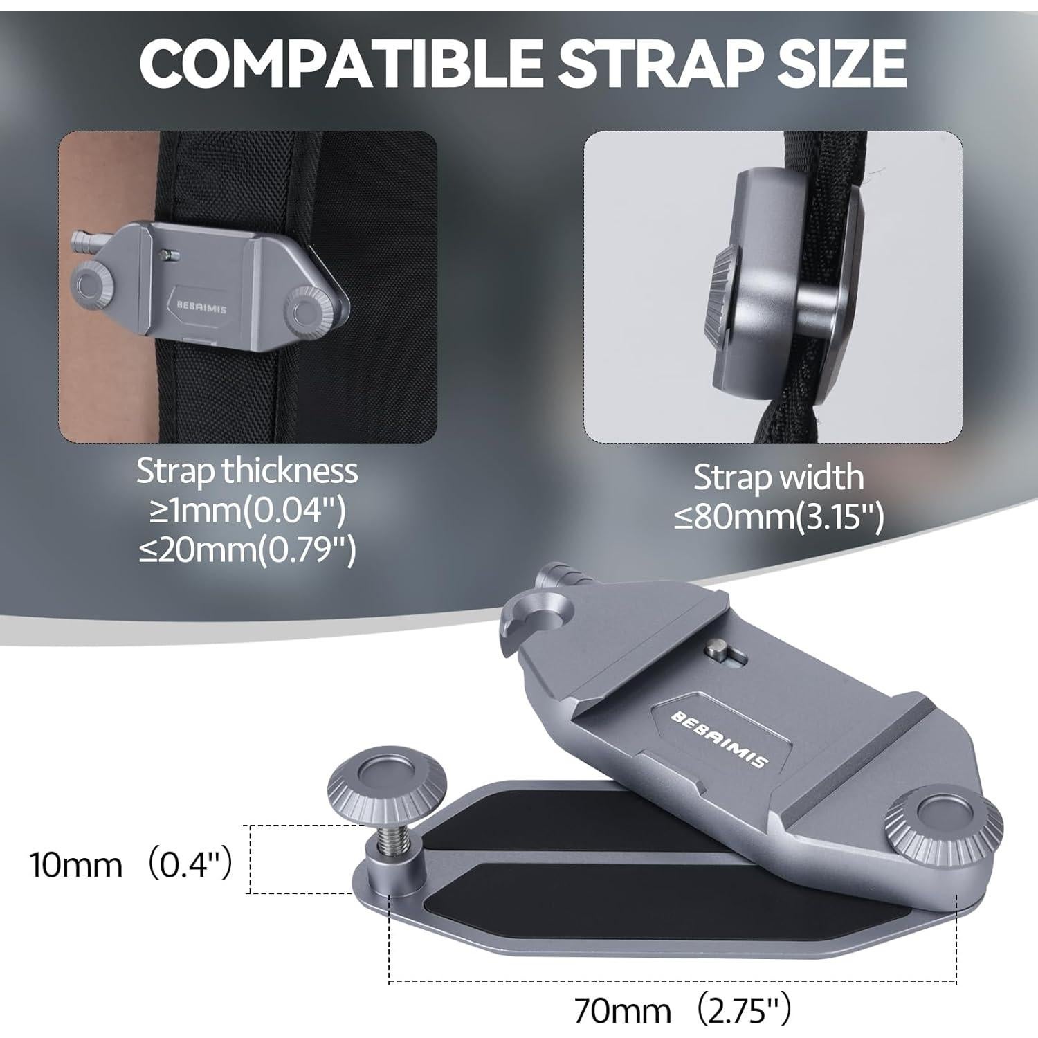 Clip de cámara para mochila Bebaimis B1 con liberación rápida