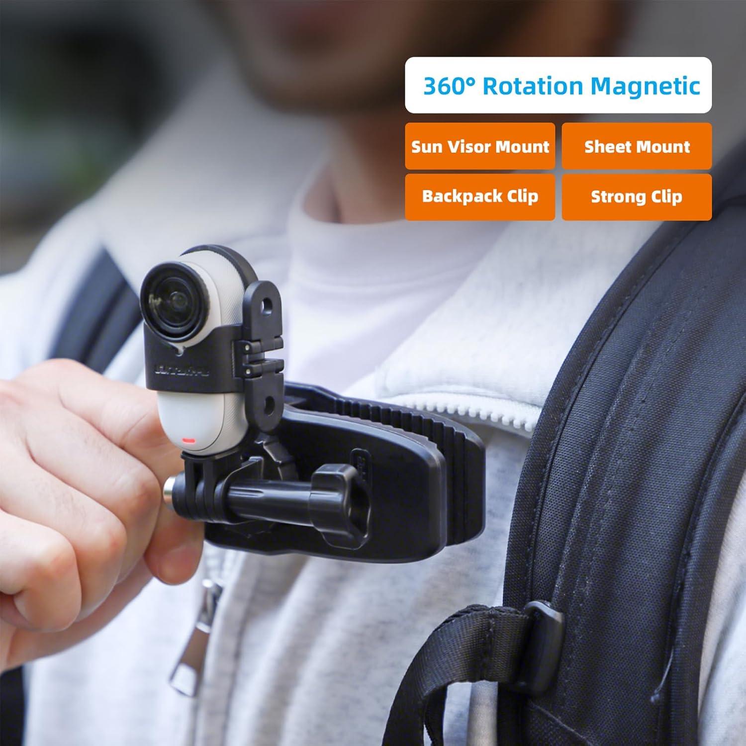 Soporte Clip para Mochila Sinyutia con Imán 360° para Cámaras