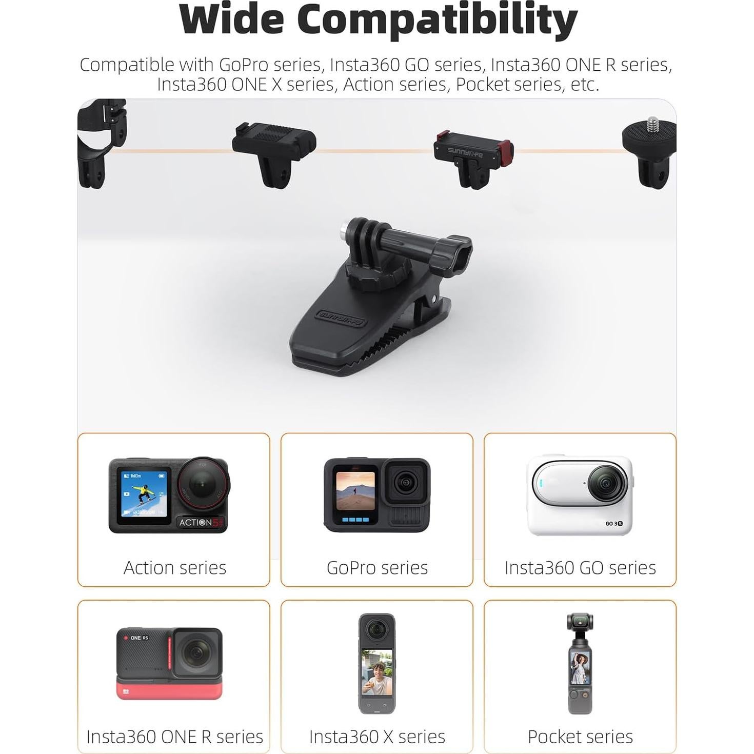 Soporte Clip para Mochila Sinyutia con Imán 360° para Cámaras