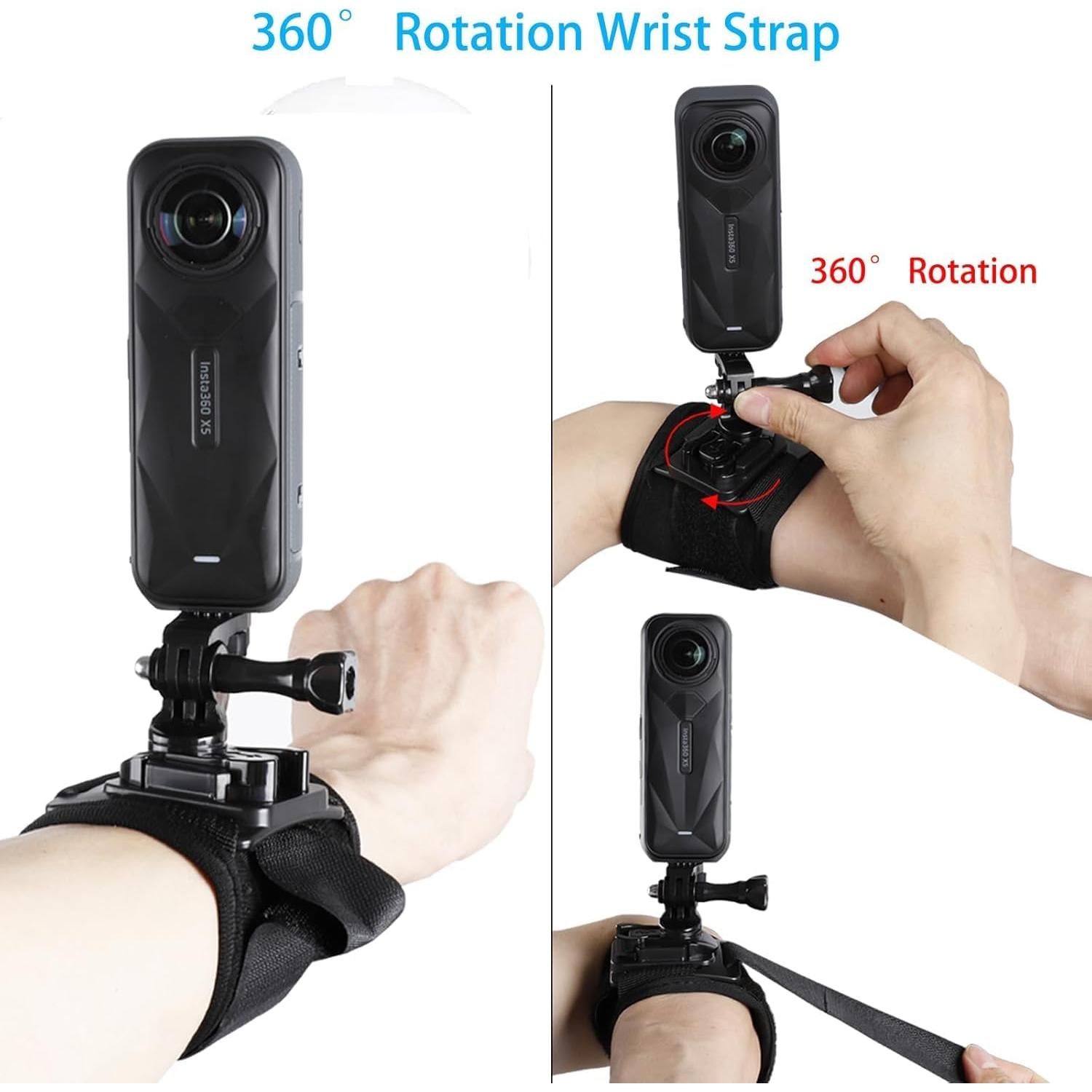 Kit de Accesorios para Cámara Insta360 X5 X4 X3 X2 - Arnés, Correas y Adaptador