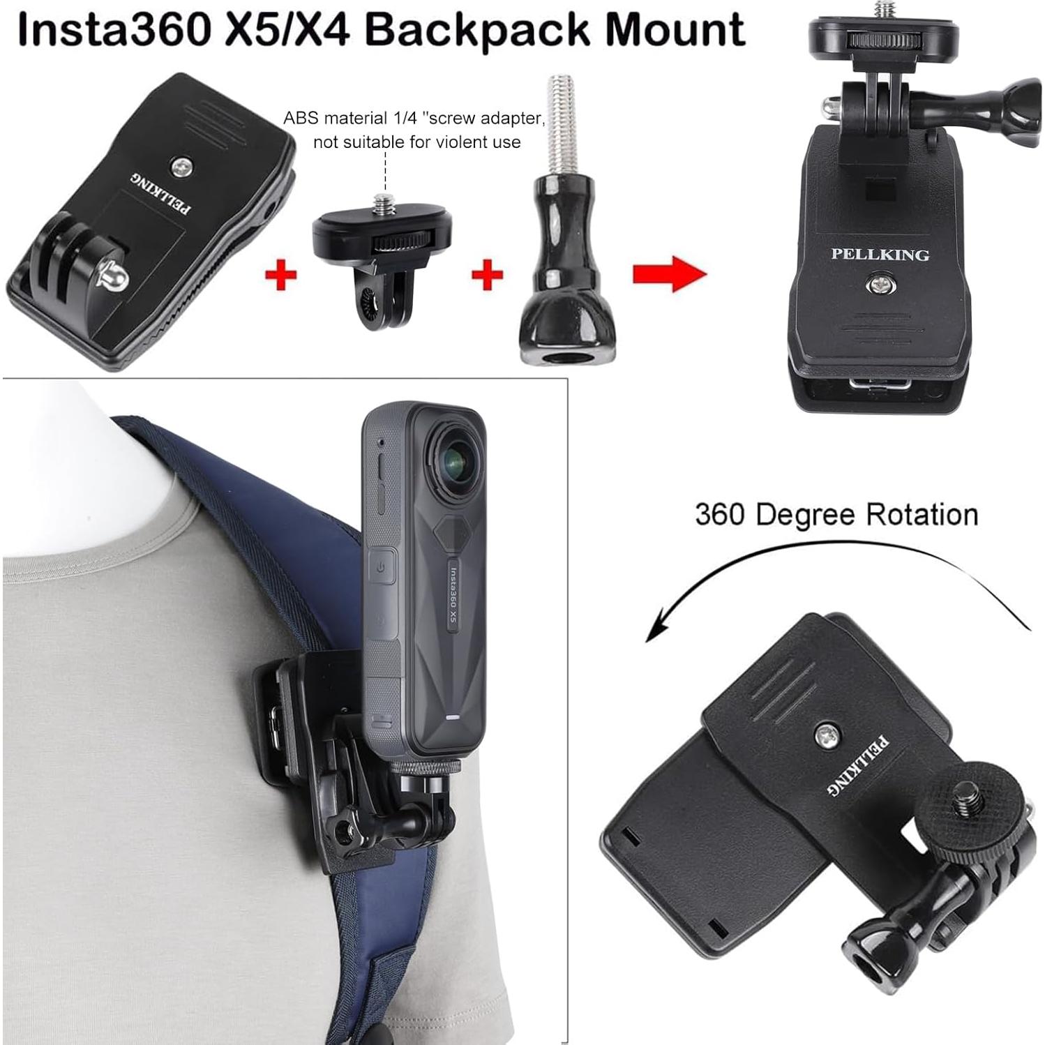 Kit de Montaje PellKing para Insta360 X5/X4 - Manillar y Casco