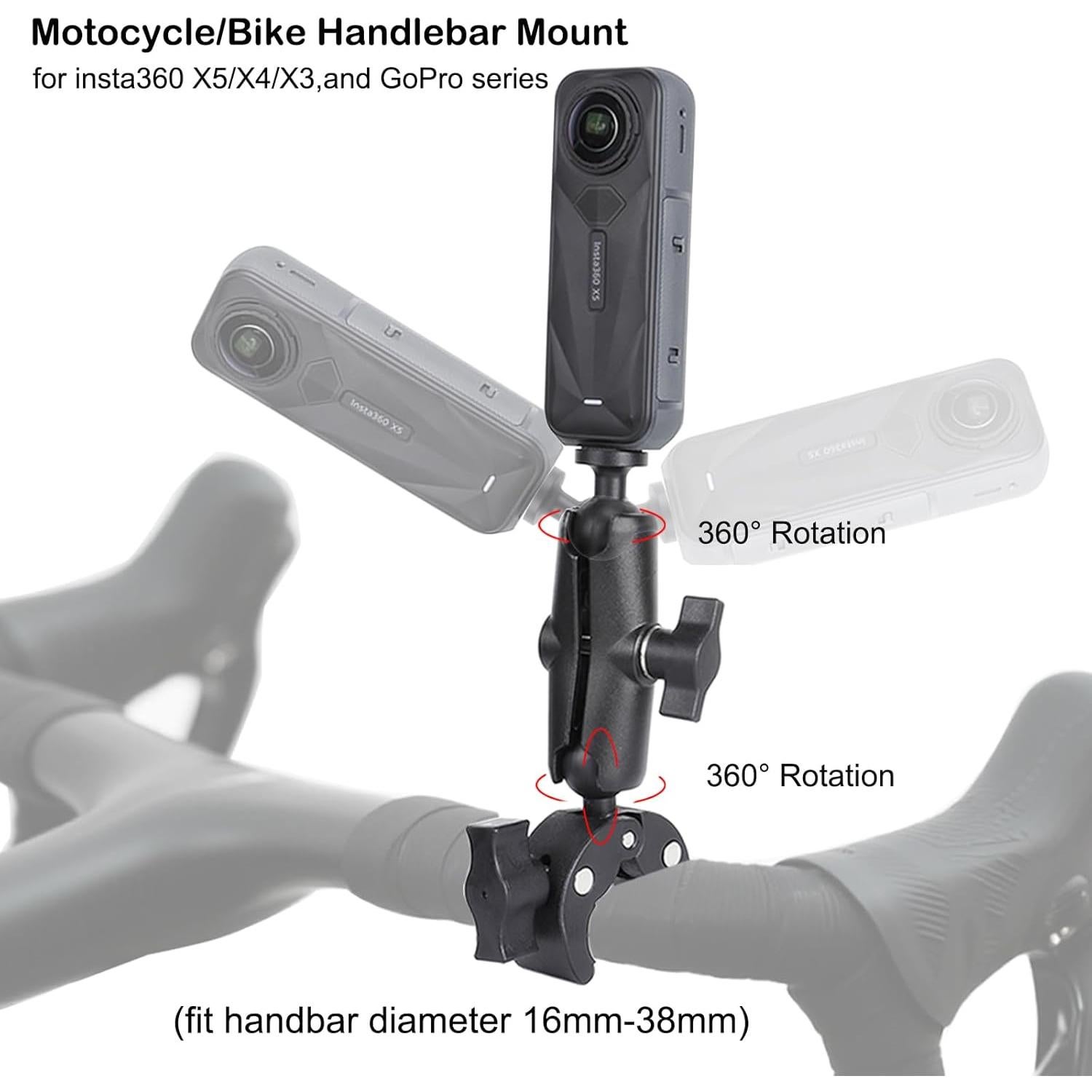 Kit de Montaje PellKing para Insta360 X5/X4 - Manillar y Casco