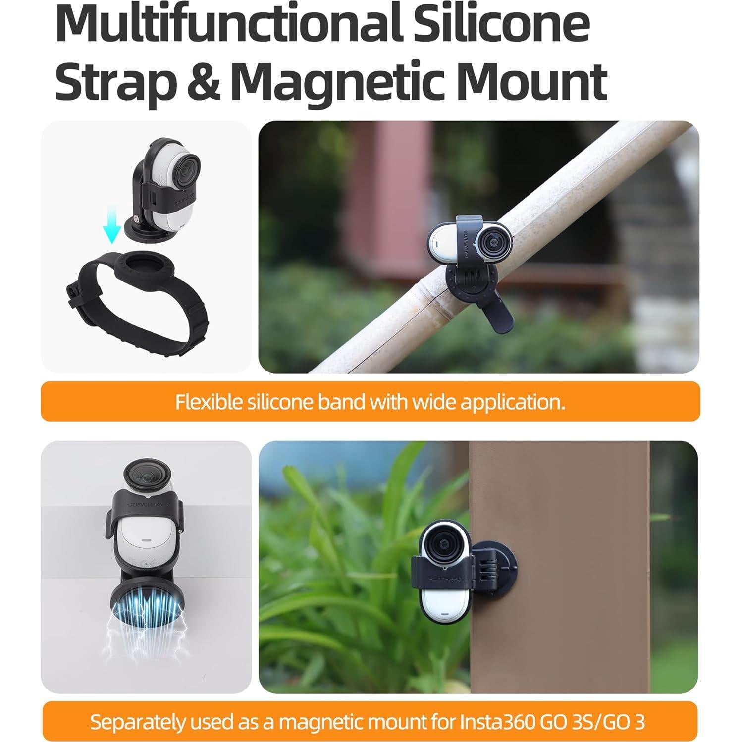 Correa de Silicona y Soporte Magnético BTG para Insta360 Go 3/Go 3S