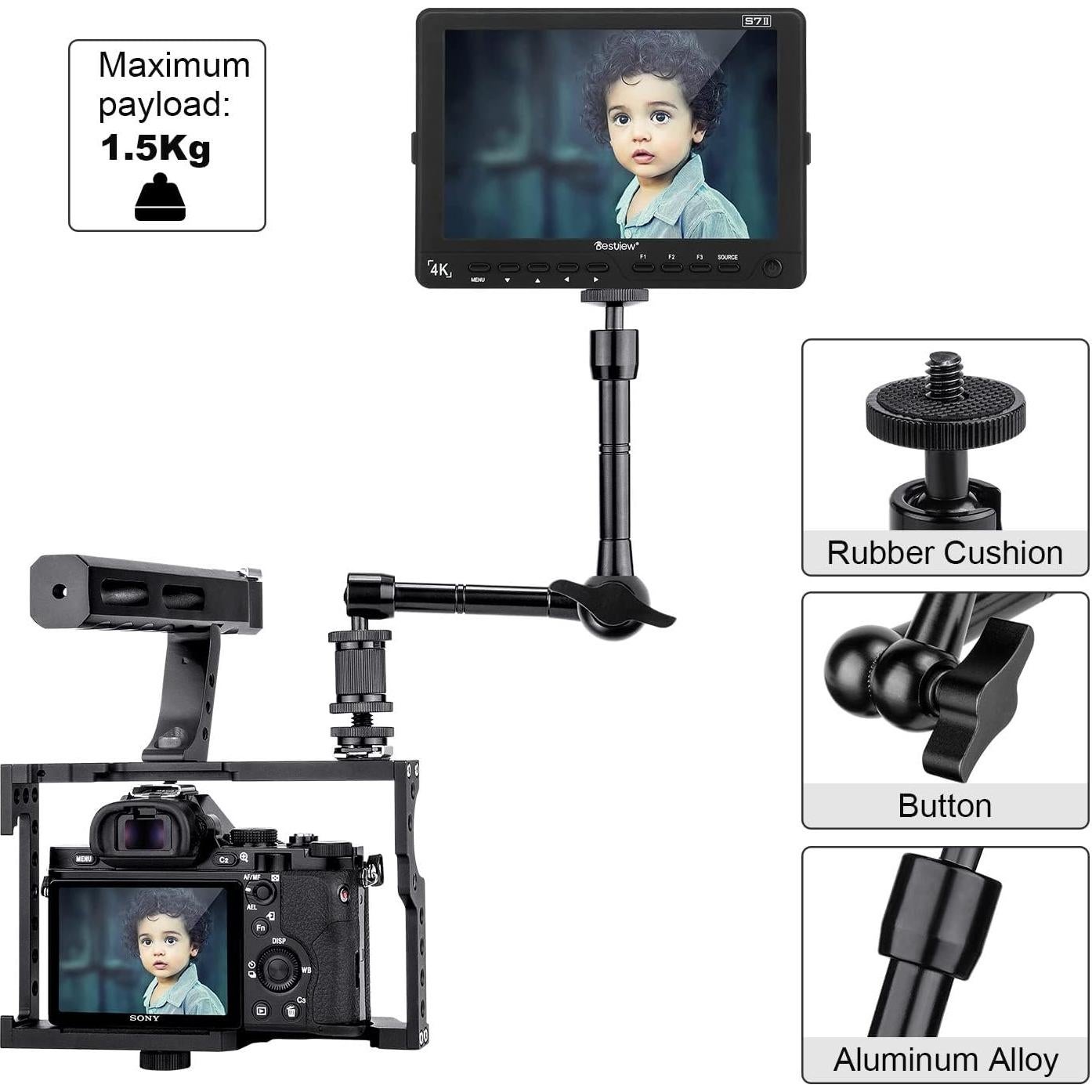 Brazo Mágico Articulado FOMITO 28cm con Super Clamp 2kg