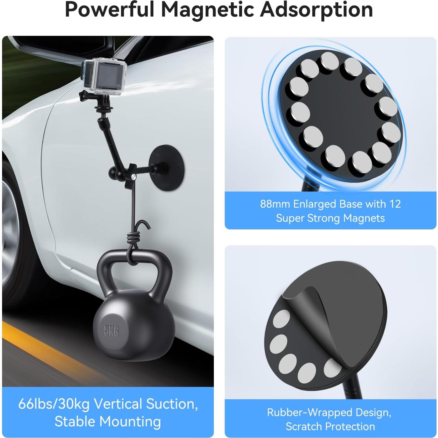 Soporte de Cámara Magnético UTEBIT 88mm con Brazo de 27.94cm