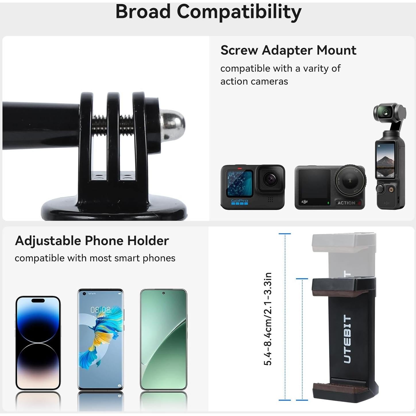 Soporte de Cámara Magnético UTEBIT 88mm con Brazo de 27.94cm