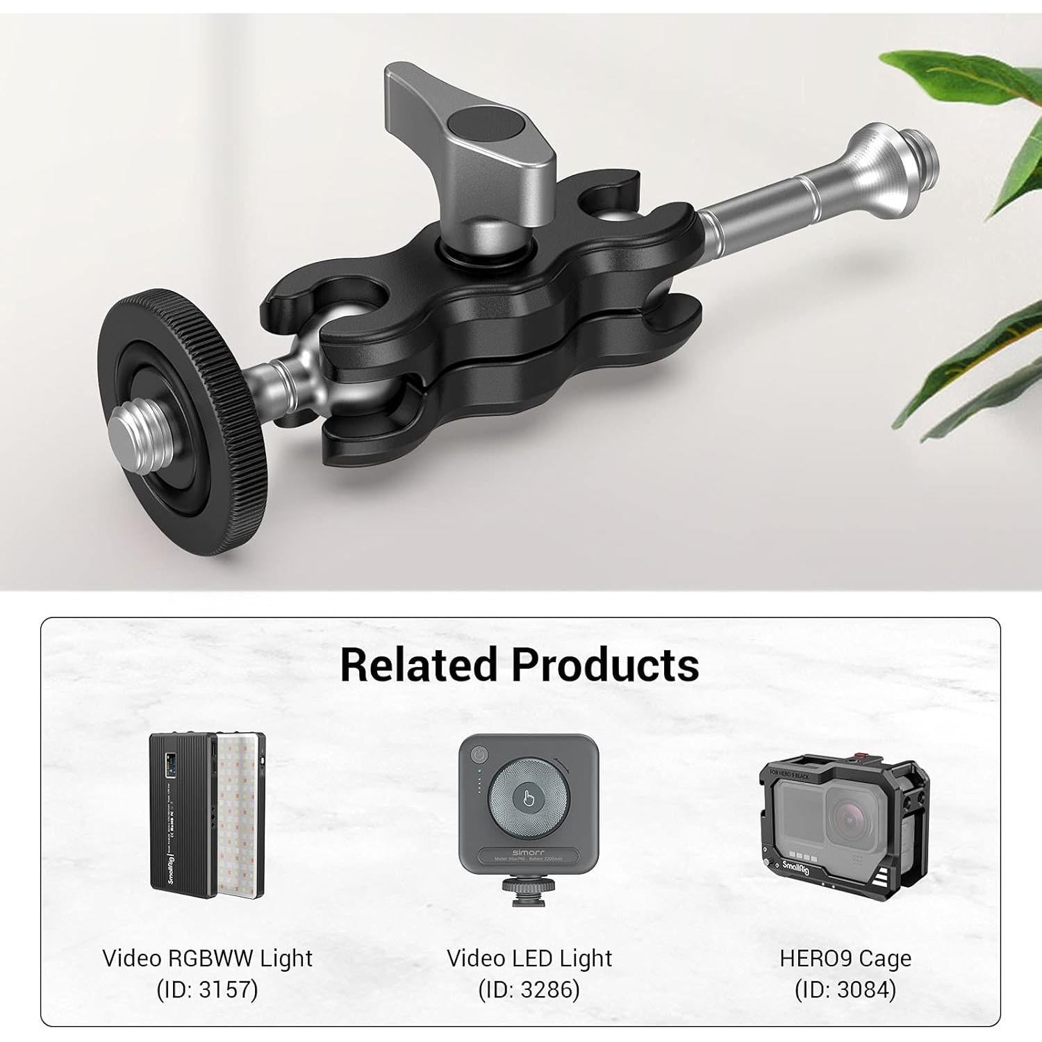 Brazo Mágico Mini SmallRig 3238 Ajustable para Monitor y Luz LED