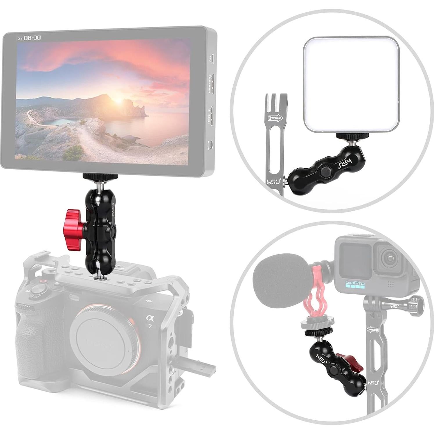 Brazo Mágico HSU Ajustable 360° para Monitor y Micrófono