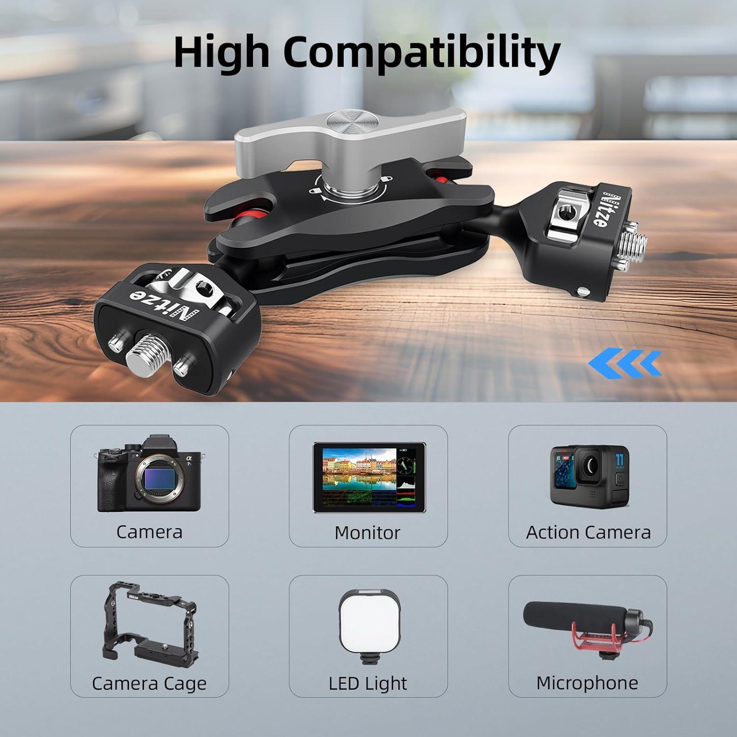 Brazo Mágico Nitze N50-G1 con Doble Cabezal Esférico 13.39cm