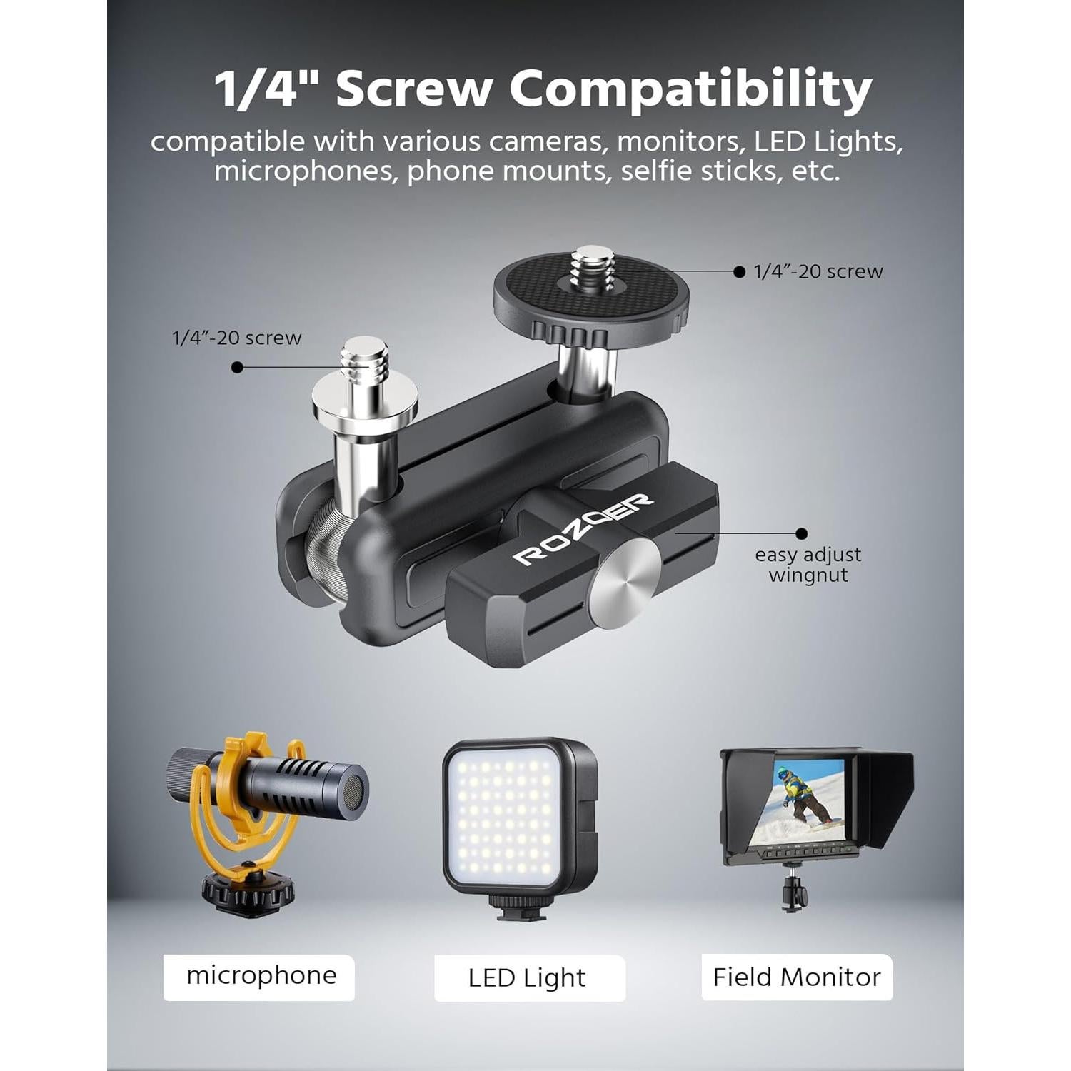 Brazo Mágico Universal ROZOER 97.4mm con Cabeza Doble Bola