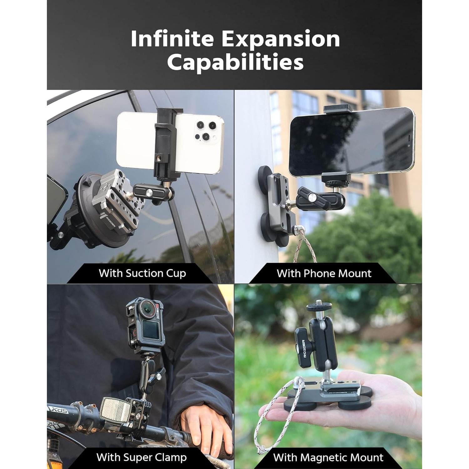 Brazo Mágico Universal ROZOER 97.4mm con Cabeza Doble Bola