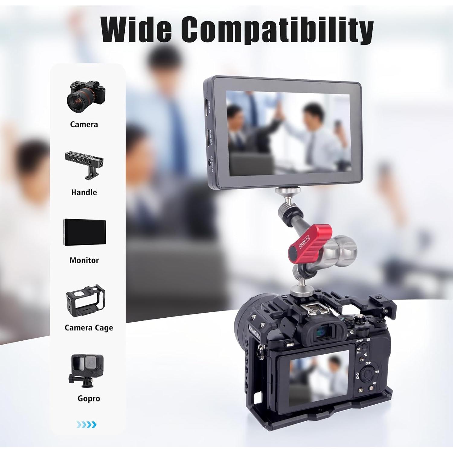 Soporte de Cabeza de Bola Ajustable CameTV 17.78 cm para DSLR y GoPro