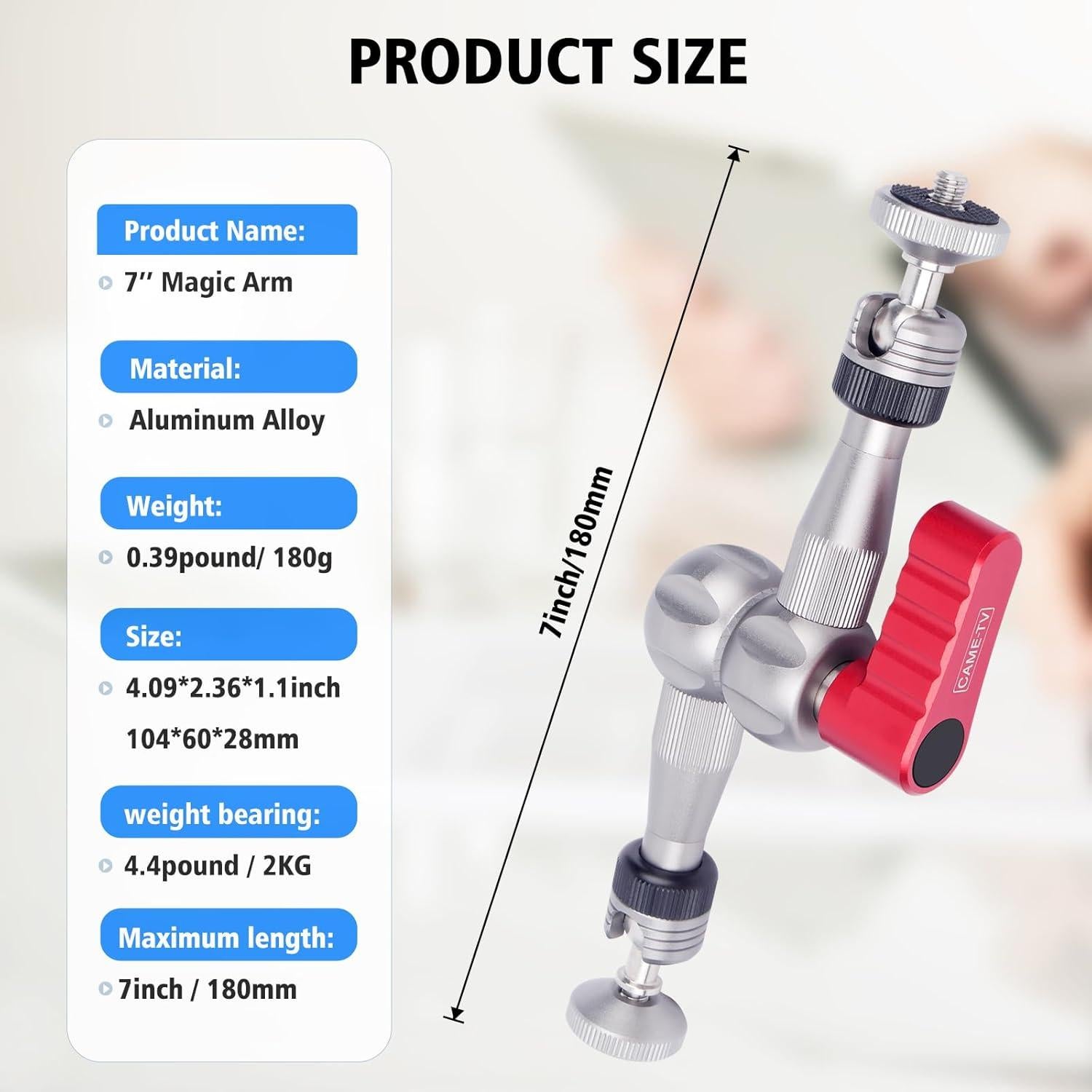 Soporte de Cabeza de Bola Ajustable CameTV 17.78 cm para DSLR y GoPro