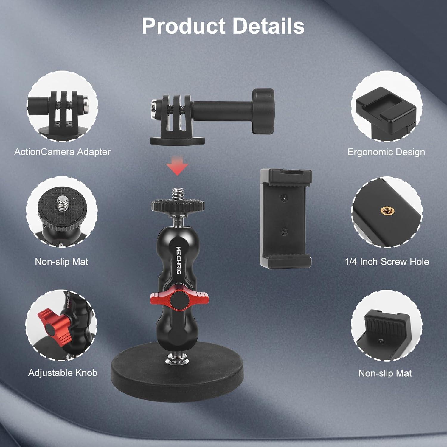 Soporte Magnético para Cámara Mechrig con Base de 360°