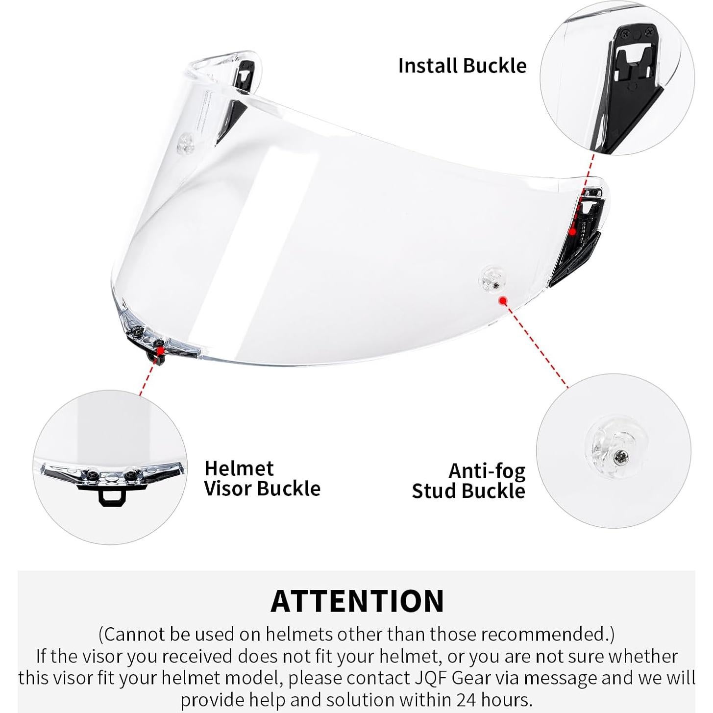 Visera Casco JQF Gear Pista GPRR/Corsa-R Transparente