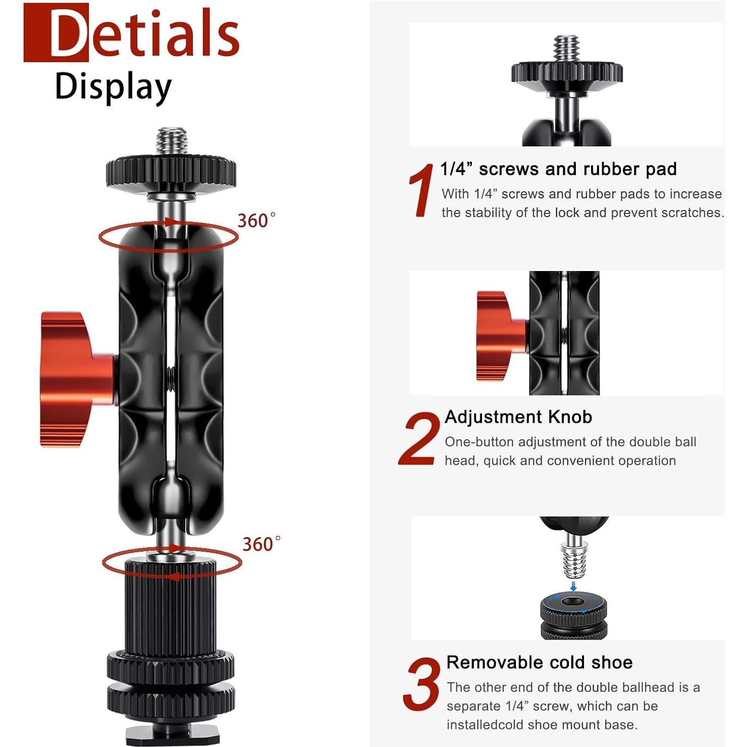 Mini Magic Arm Doble Cabeza de Bola Lanxire L0072 para Accesorios
