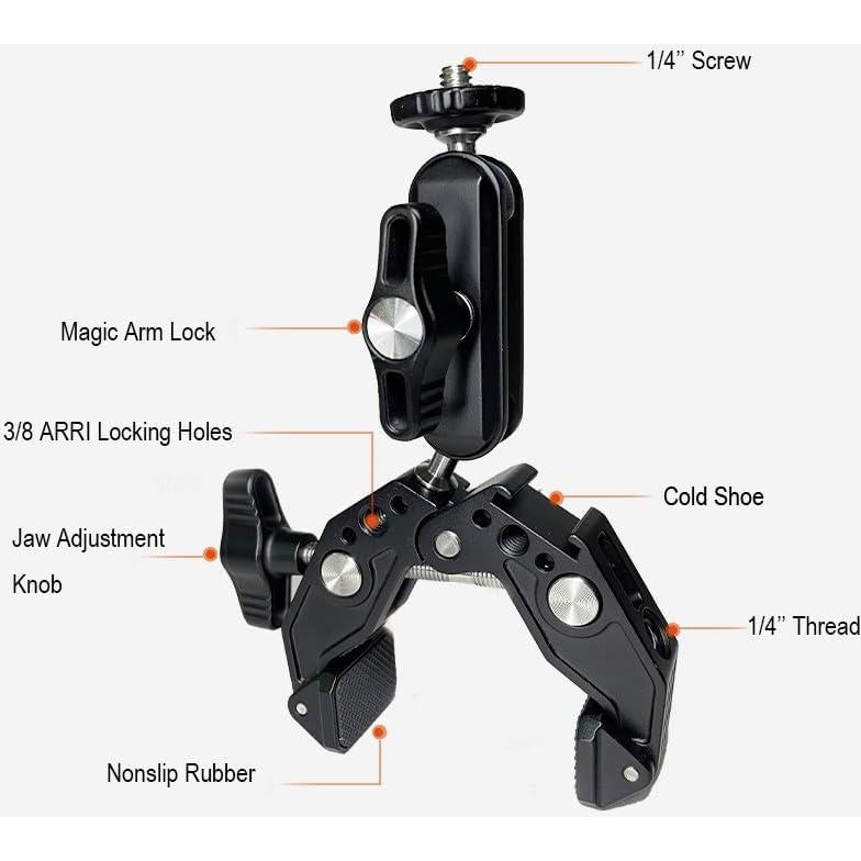 Super Clamp Chikoni ST83 con Brazo Mágico 3" y Adaptadores