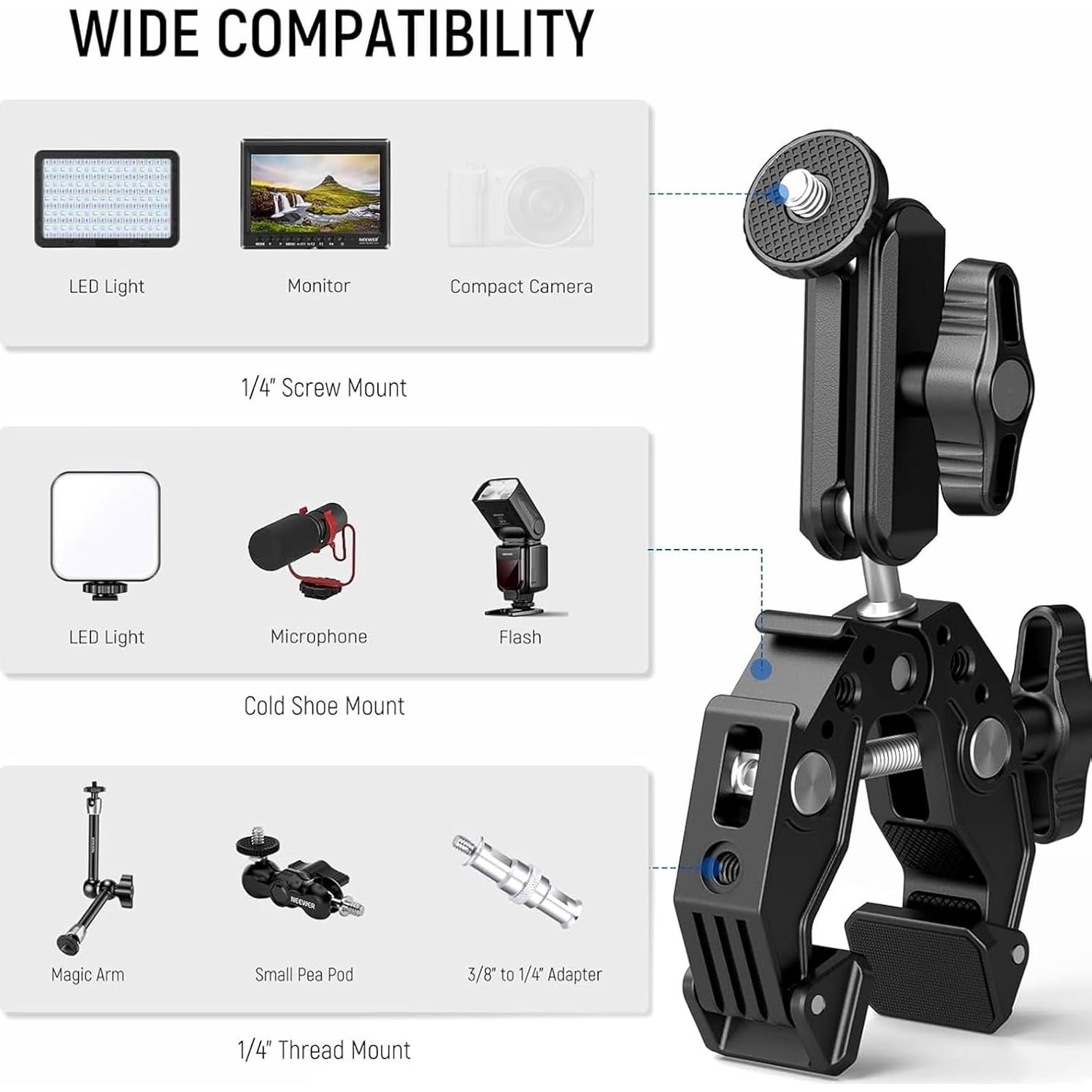 Soporte de Cámara Super Clamp XAMOREST 10kg Ajustable