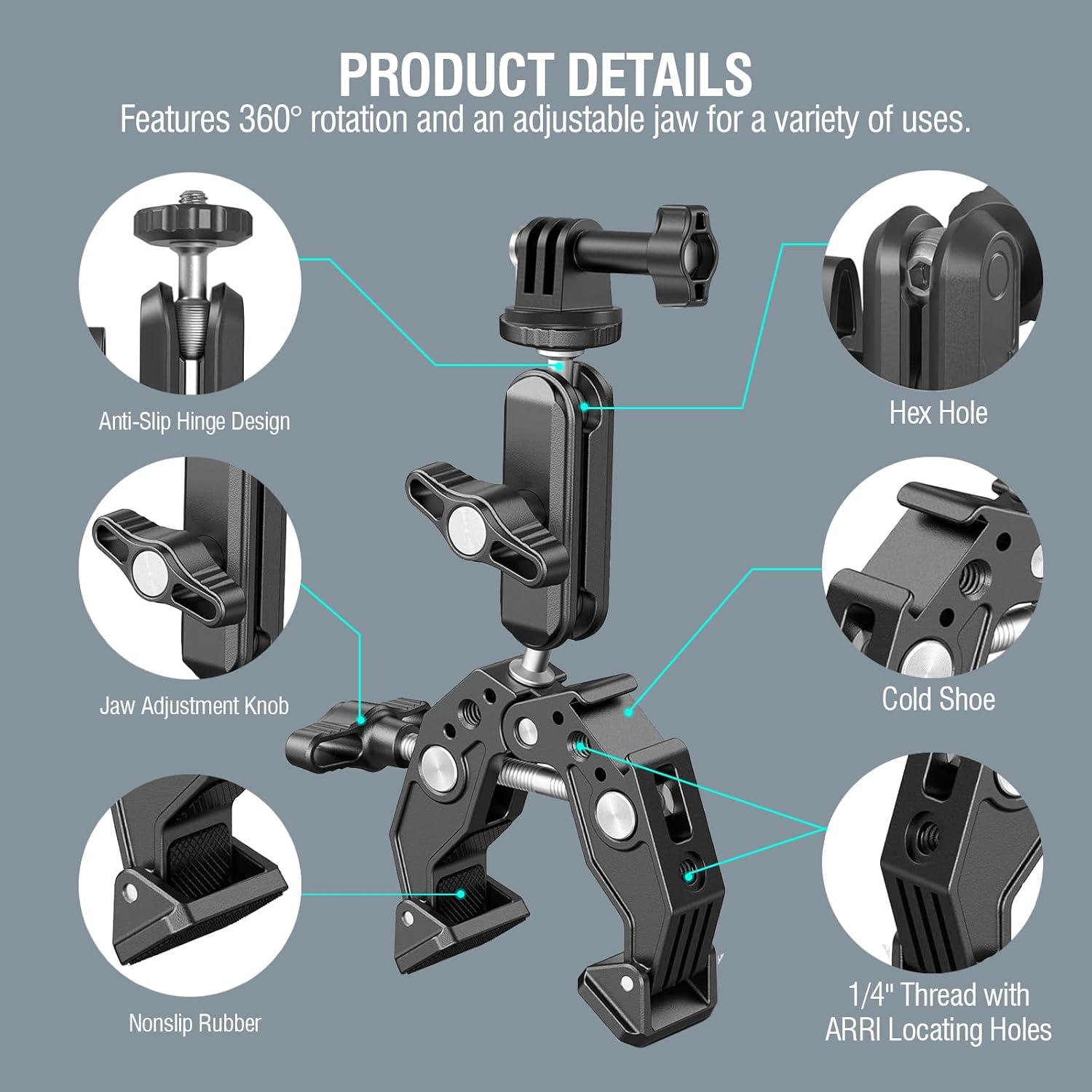 Soporte de Cámara Super Clamp XAMOREST 10kg Ajustable