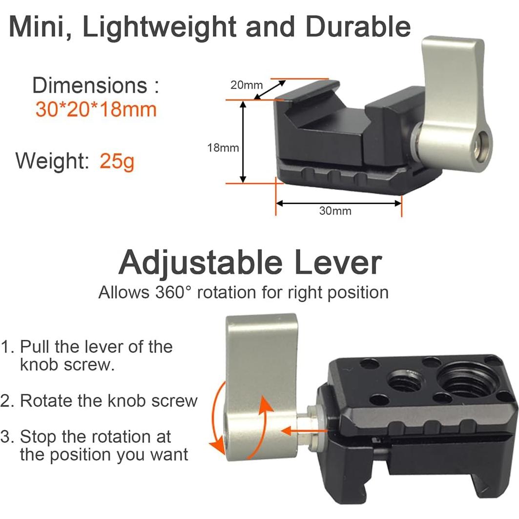 Abrazadera NATO DEKEENSTAR NC20 con Roscas 1/4 y 3/8