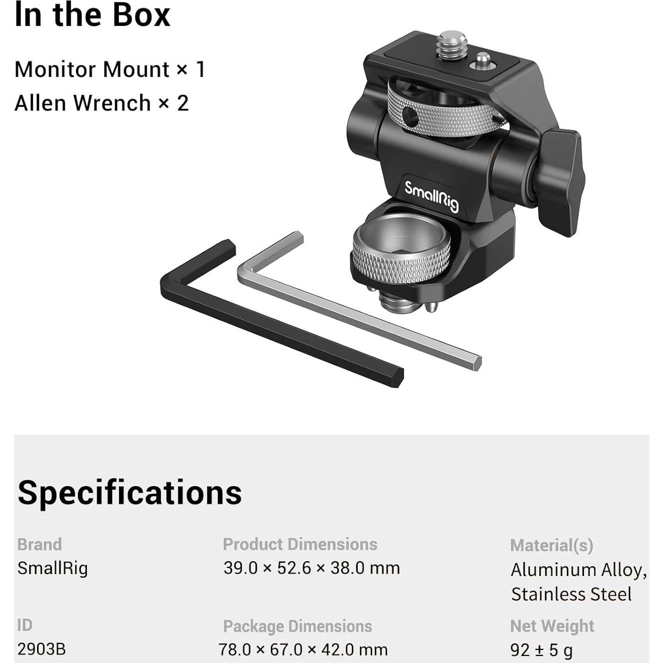 Soporte Ajustable para Monitor SmallRig 2903B 5" y 7"
