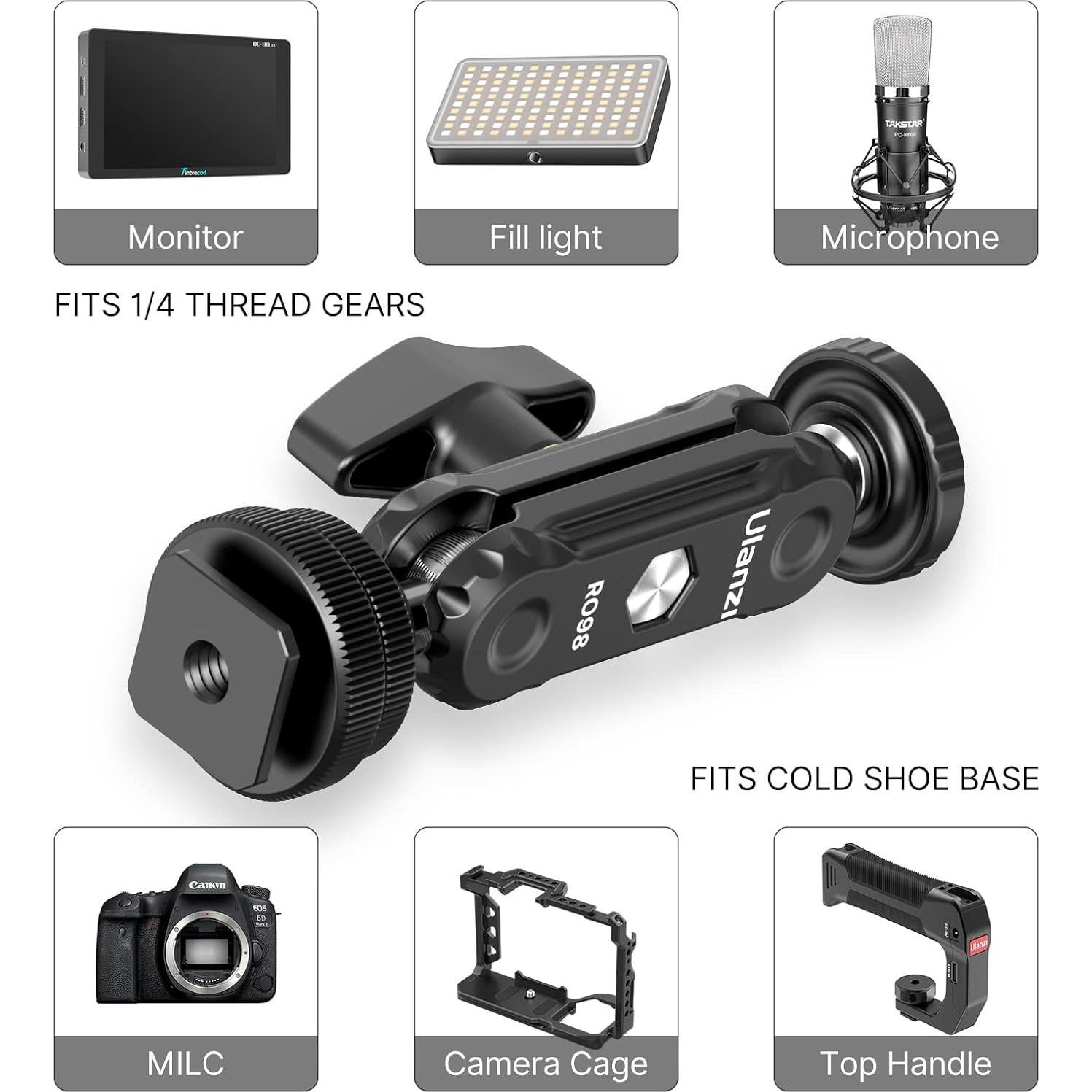 Soporte de Zapata Fría UURig R098 para Monitor y Micrófono