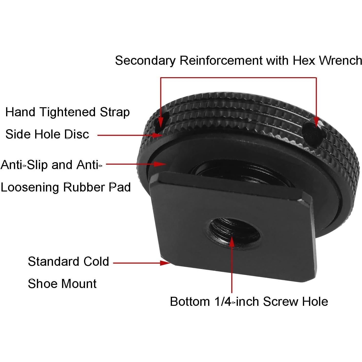 Adaptador de zapata caliente LUORNG con disco reforzado 1/4