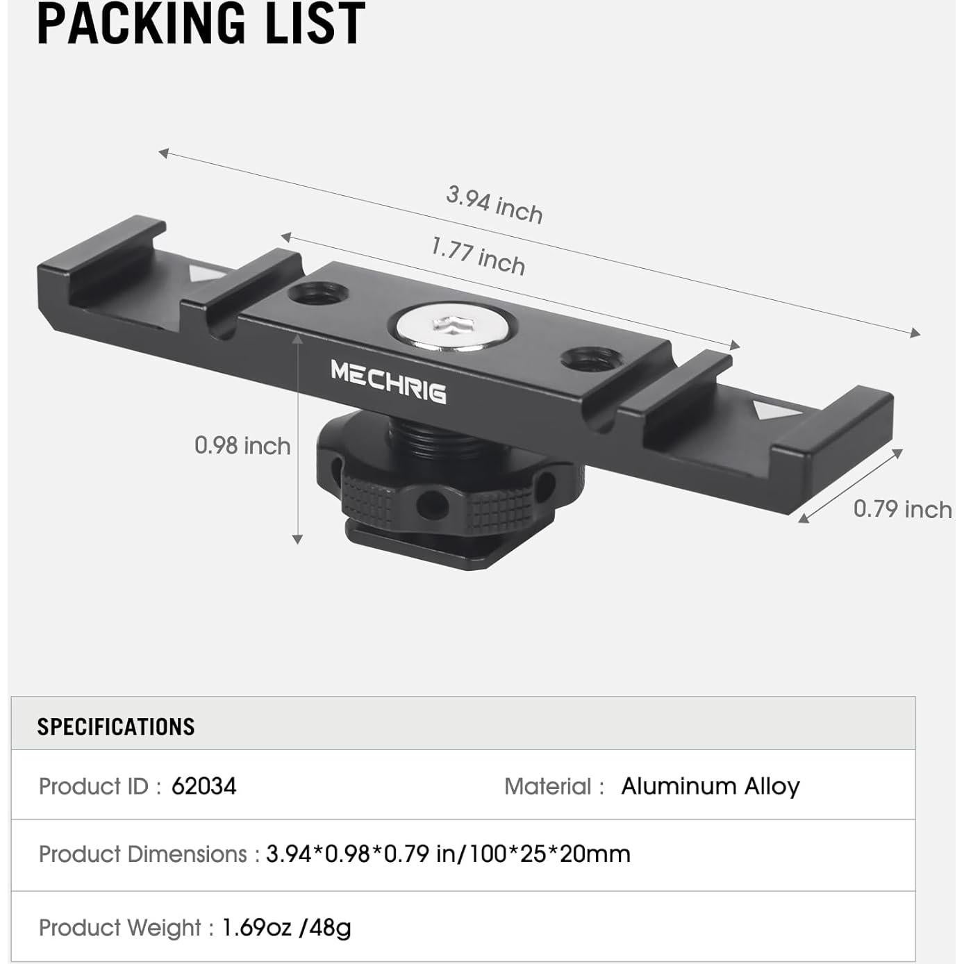 Barra de Extensión de Zapata Fría Dual Mechrig 10.16 cm