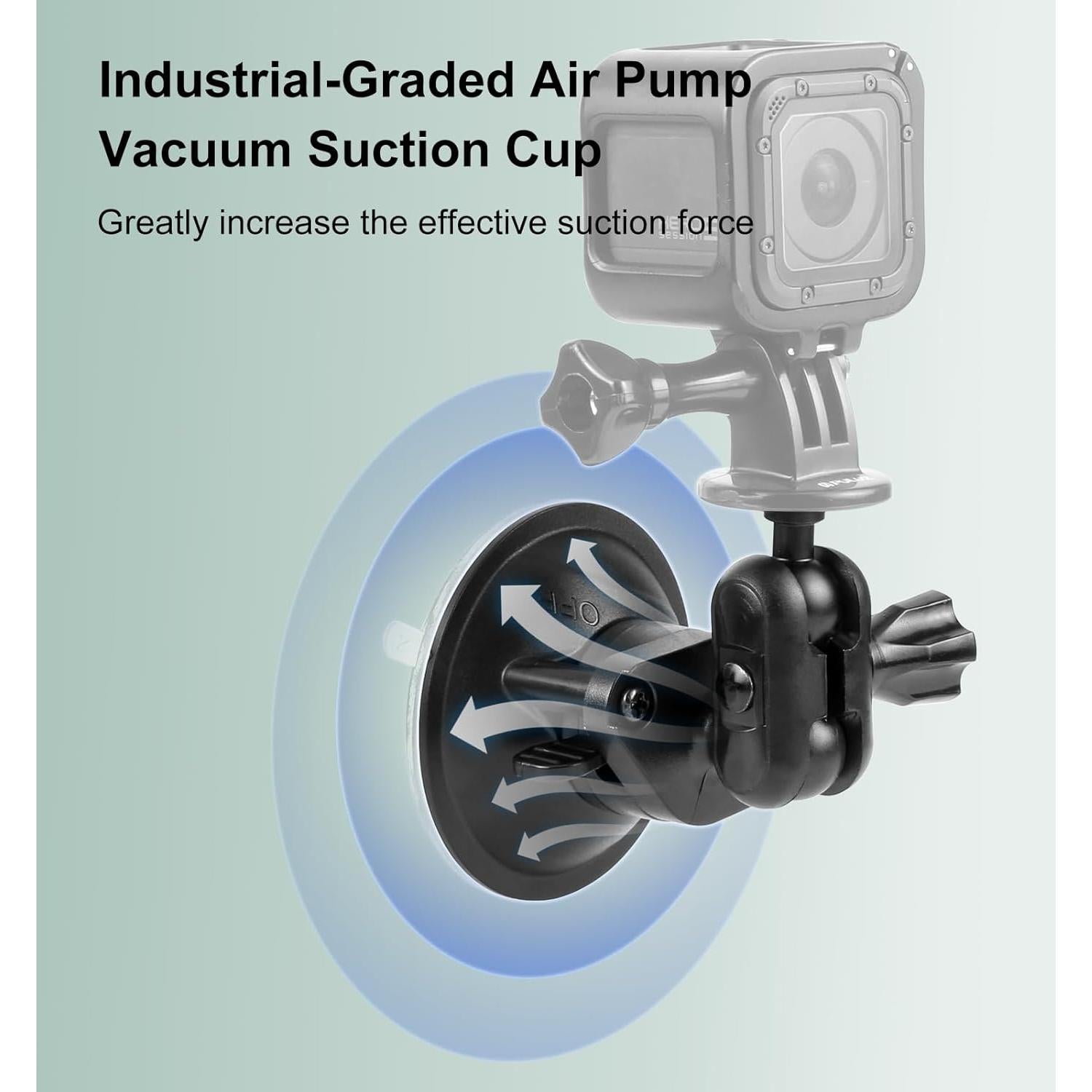 Soporte de cámara PULUZ con ventosa 360° para GoPro y DSLR