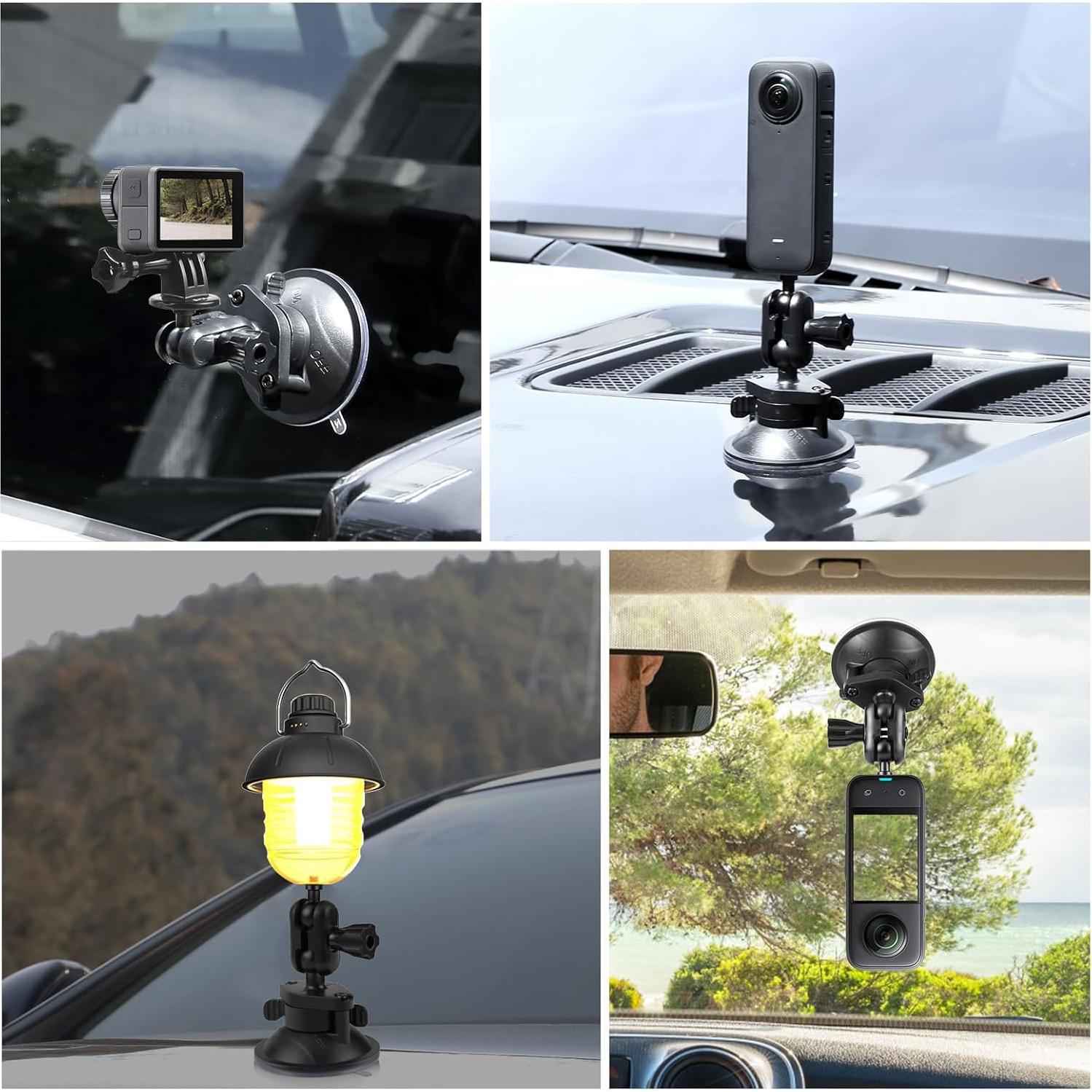 Soporte de cámara PULUZ con ventosa 360° para GoPro y DSLR