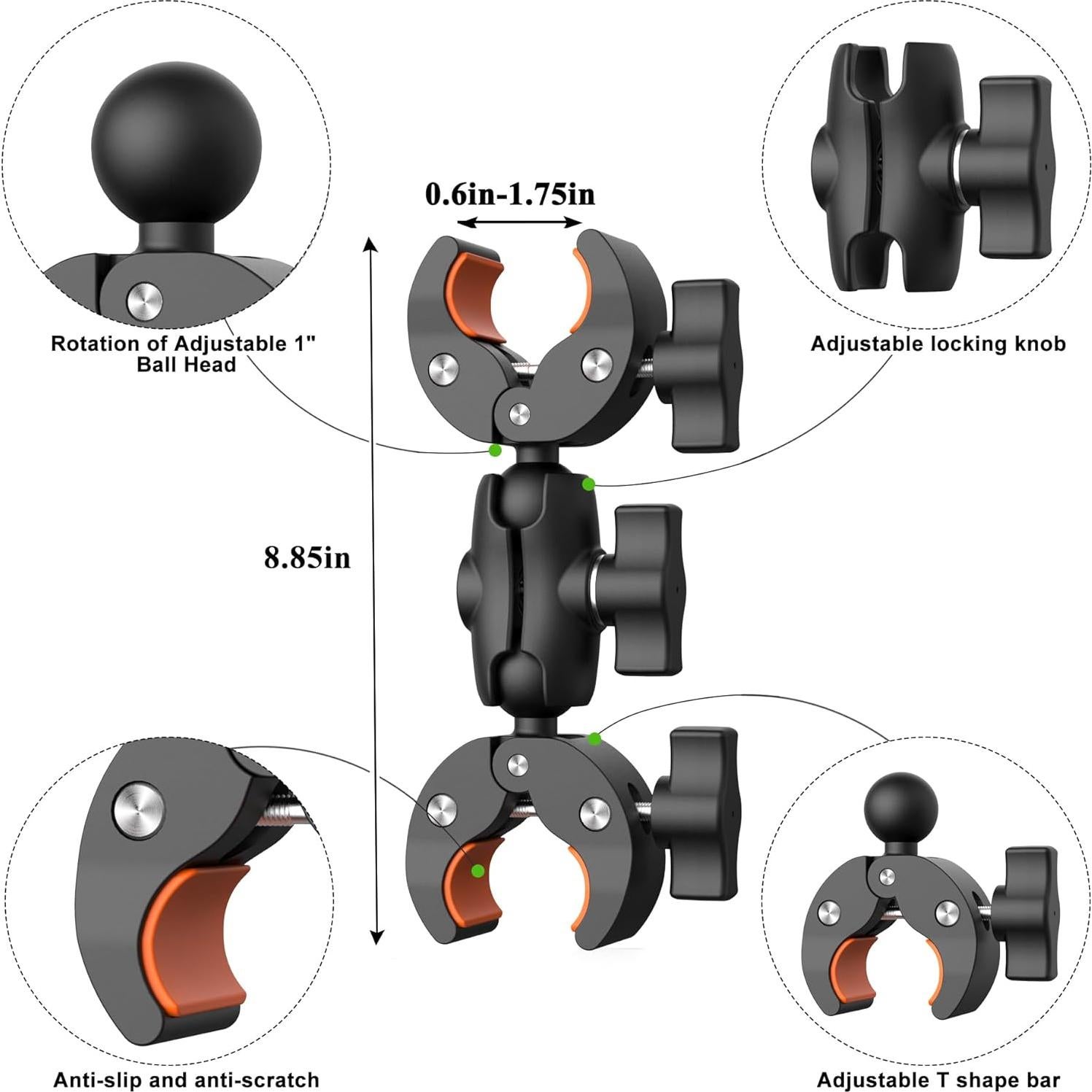 Soporte de Manillar para Bicicleta KOQEIEY con Palo de Selfie