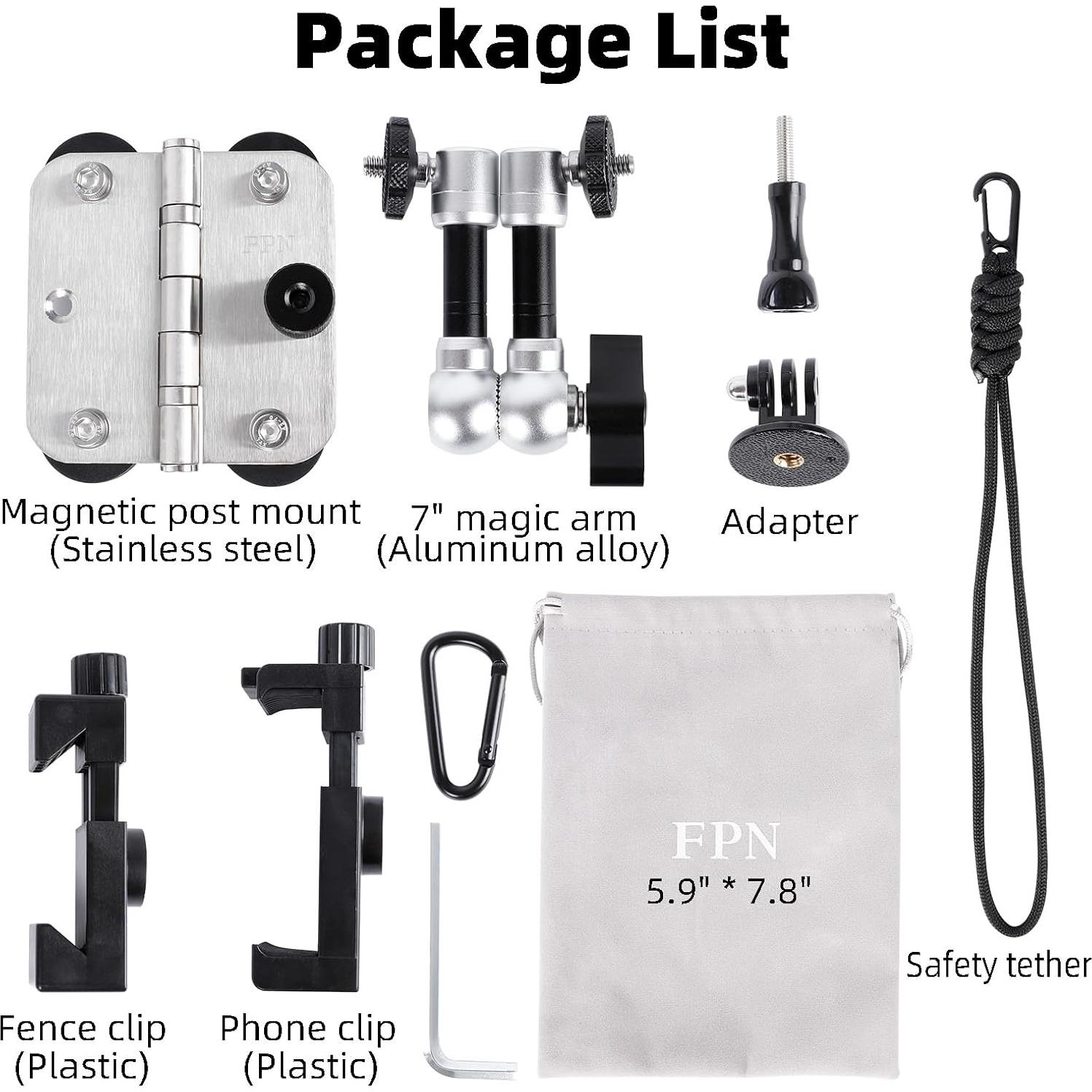 Montaje Magnético para Teléfono FPN + Clip para Cerca - Graba Juegos