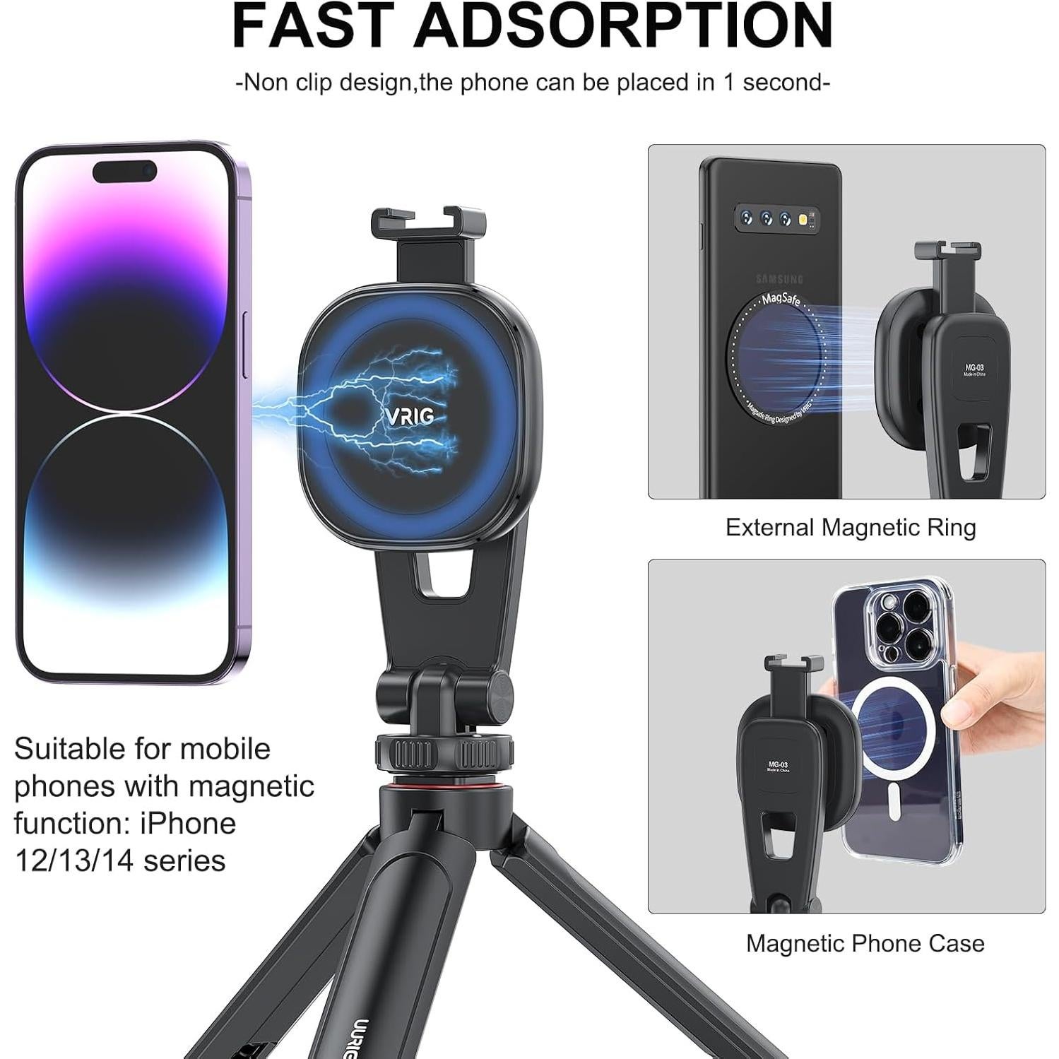 Soporte de trípode magnético VRIG MG-03 para iPhone y cámaras