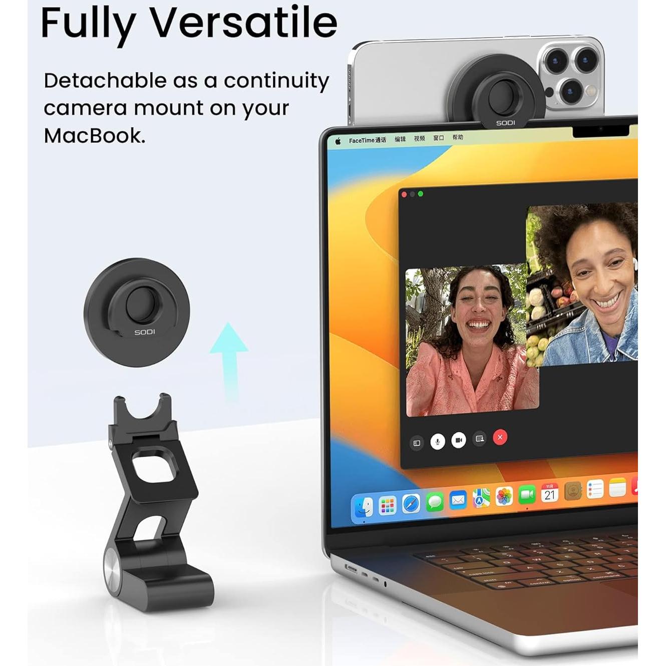 Soporte de Cámara de Continuidad SODI para iPhone 12-16 y Mac